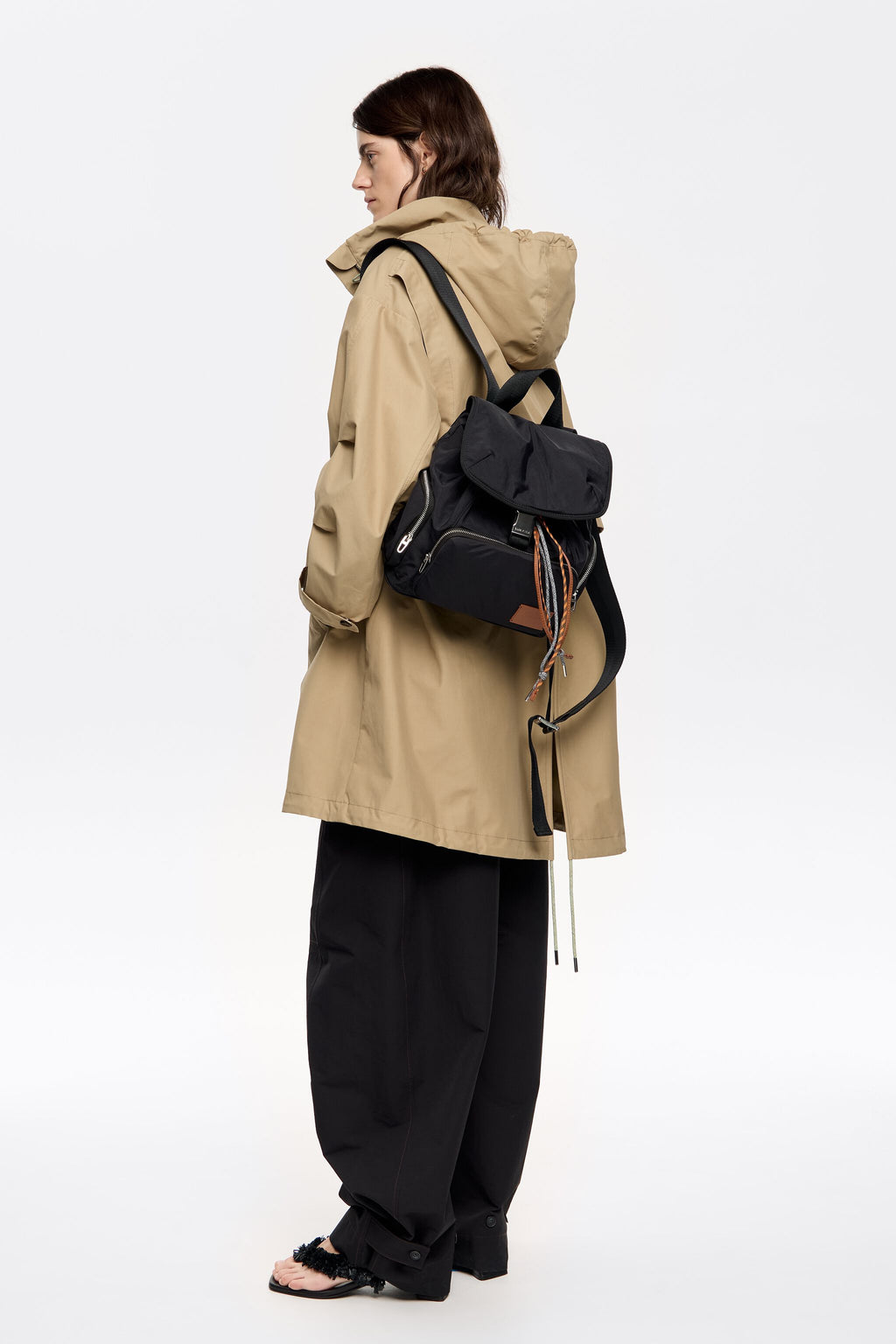 Medium black nylon backpack