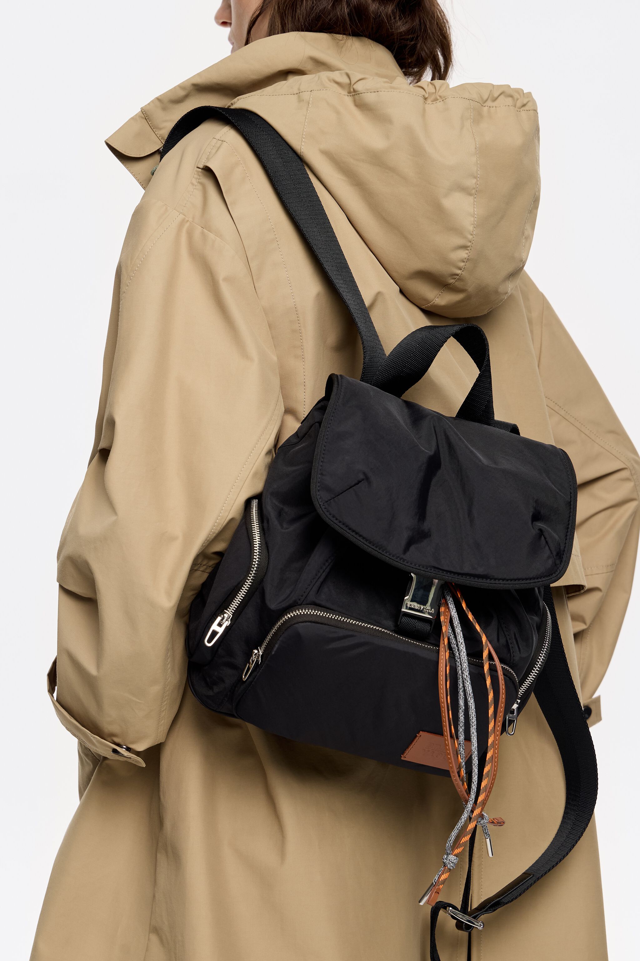 Medium black nylon backpack