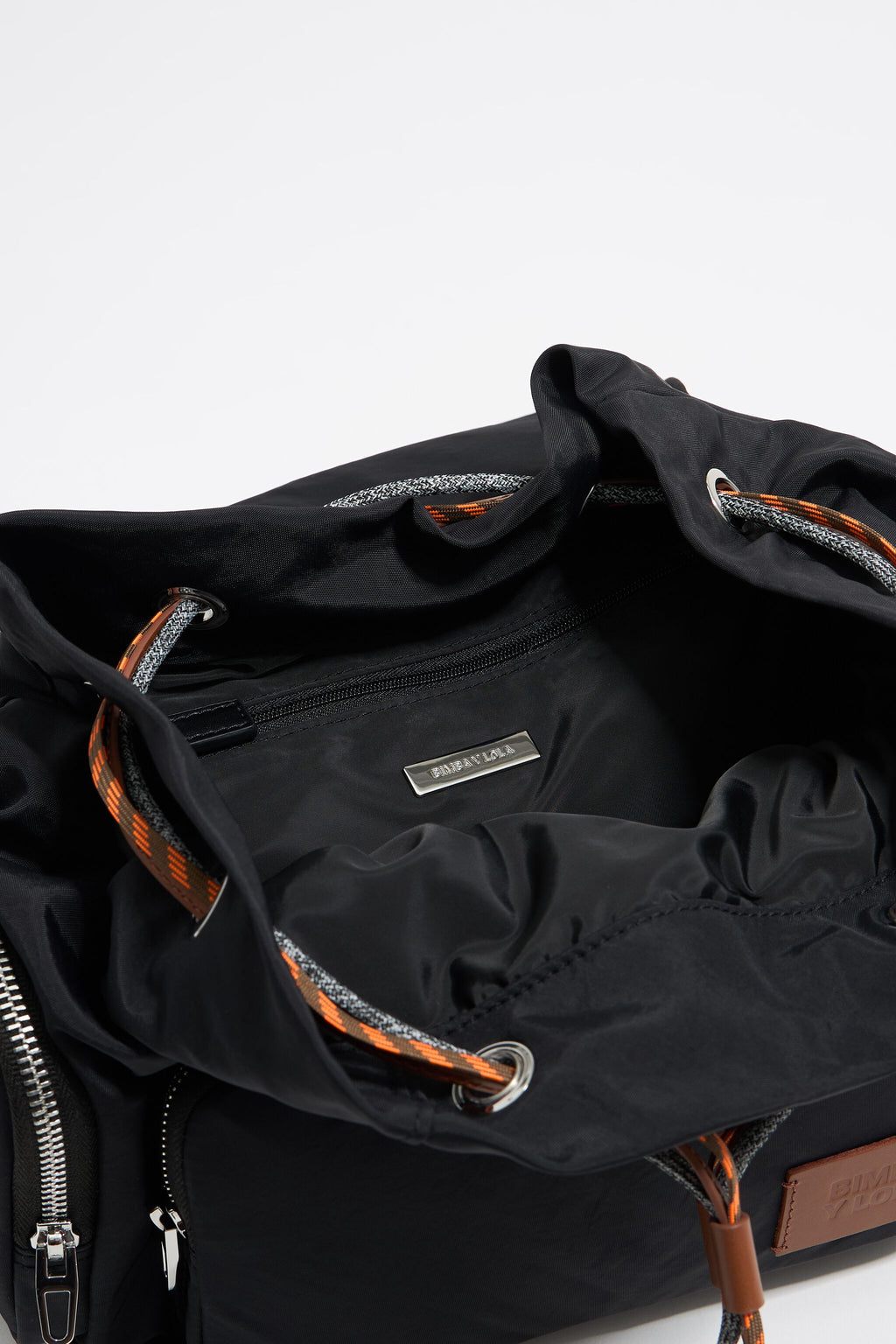 Medium black nylon backpack