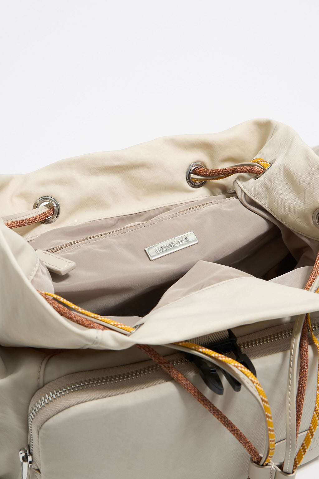 Medium stone white nylon backpack