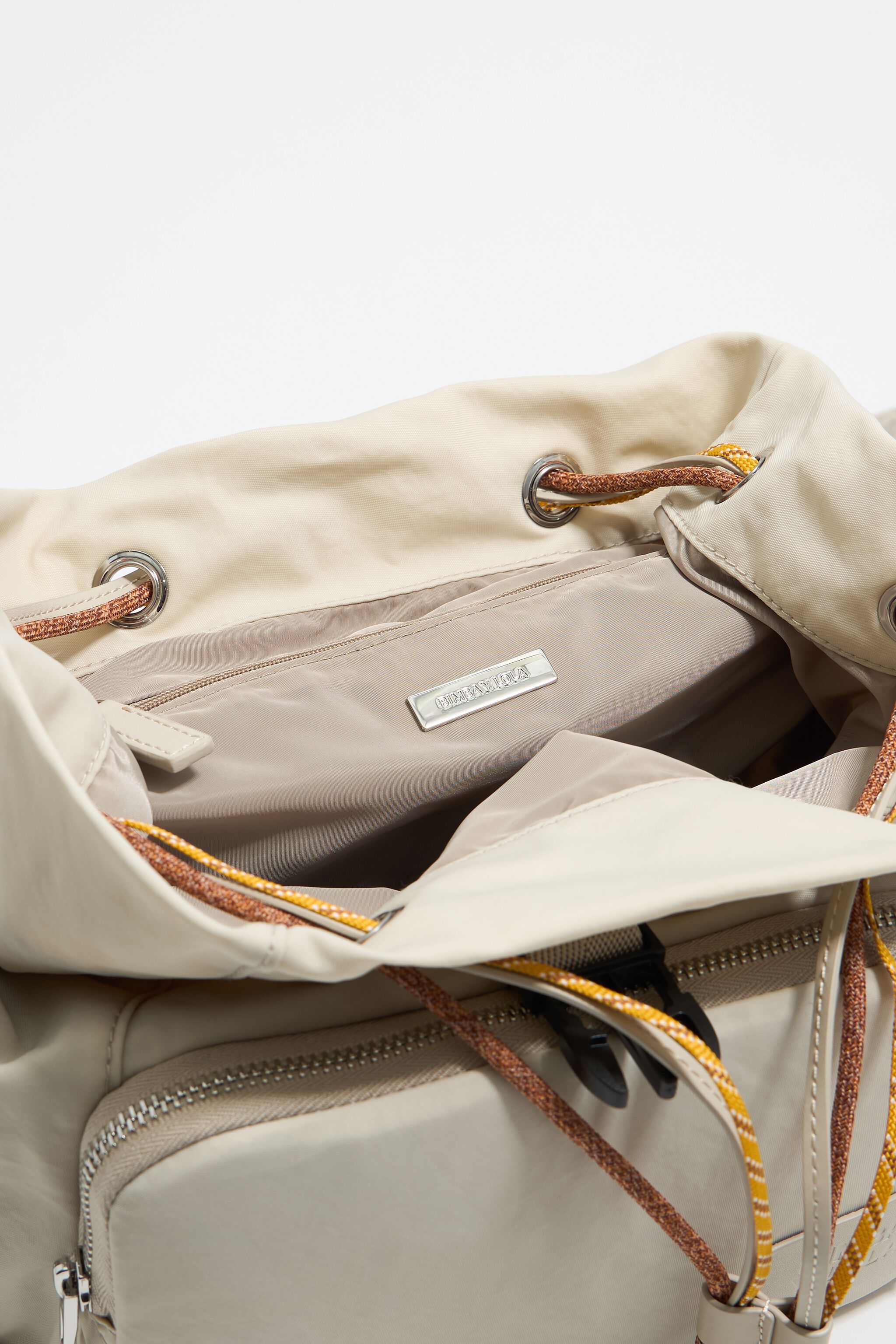 Medium stone white nylon backpack