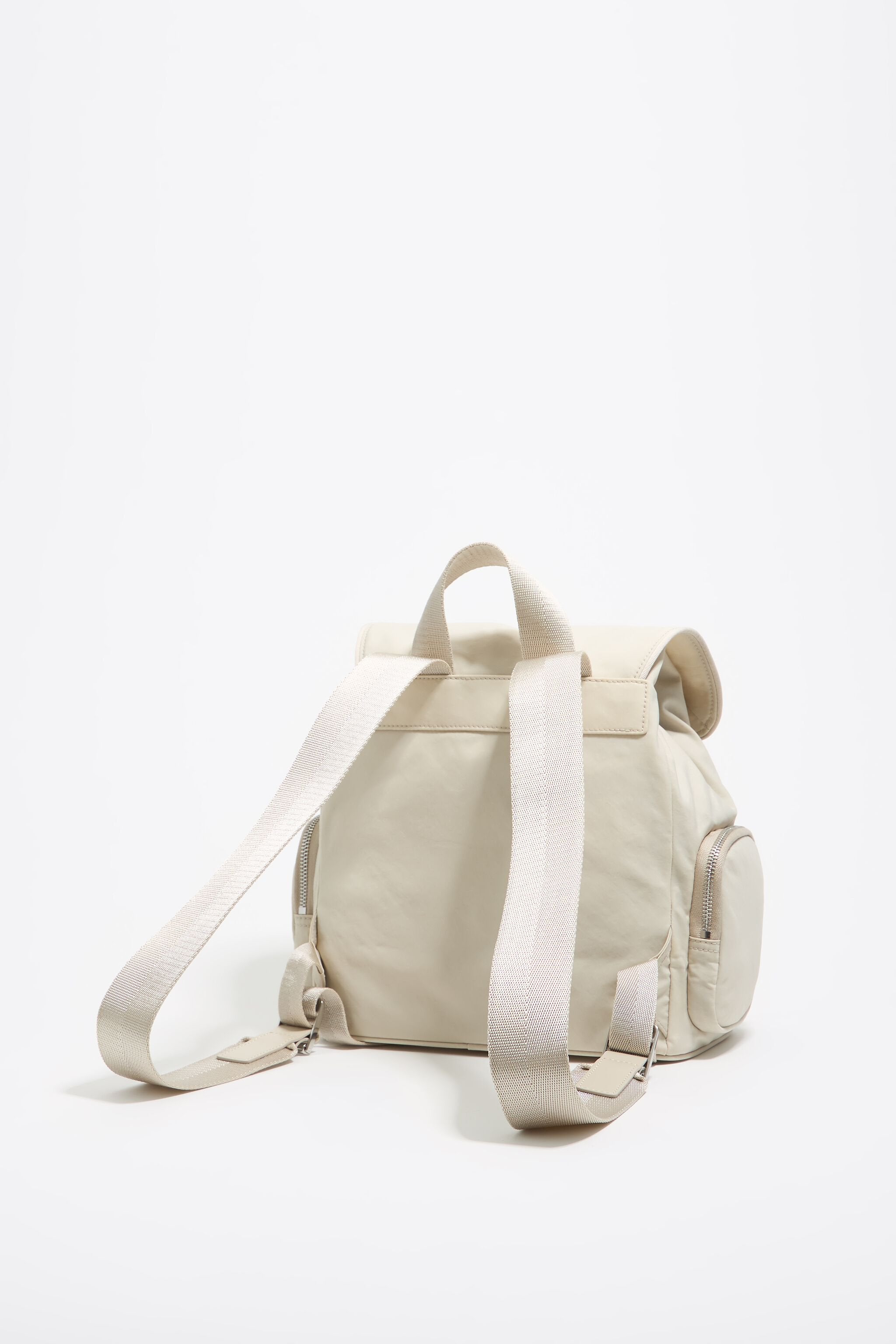 Medium stone white nylon backpack