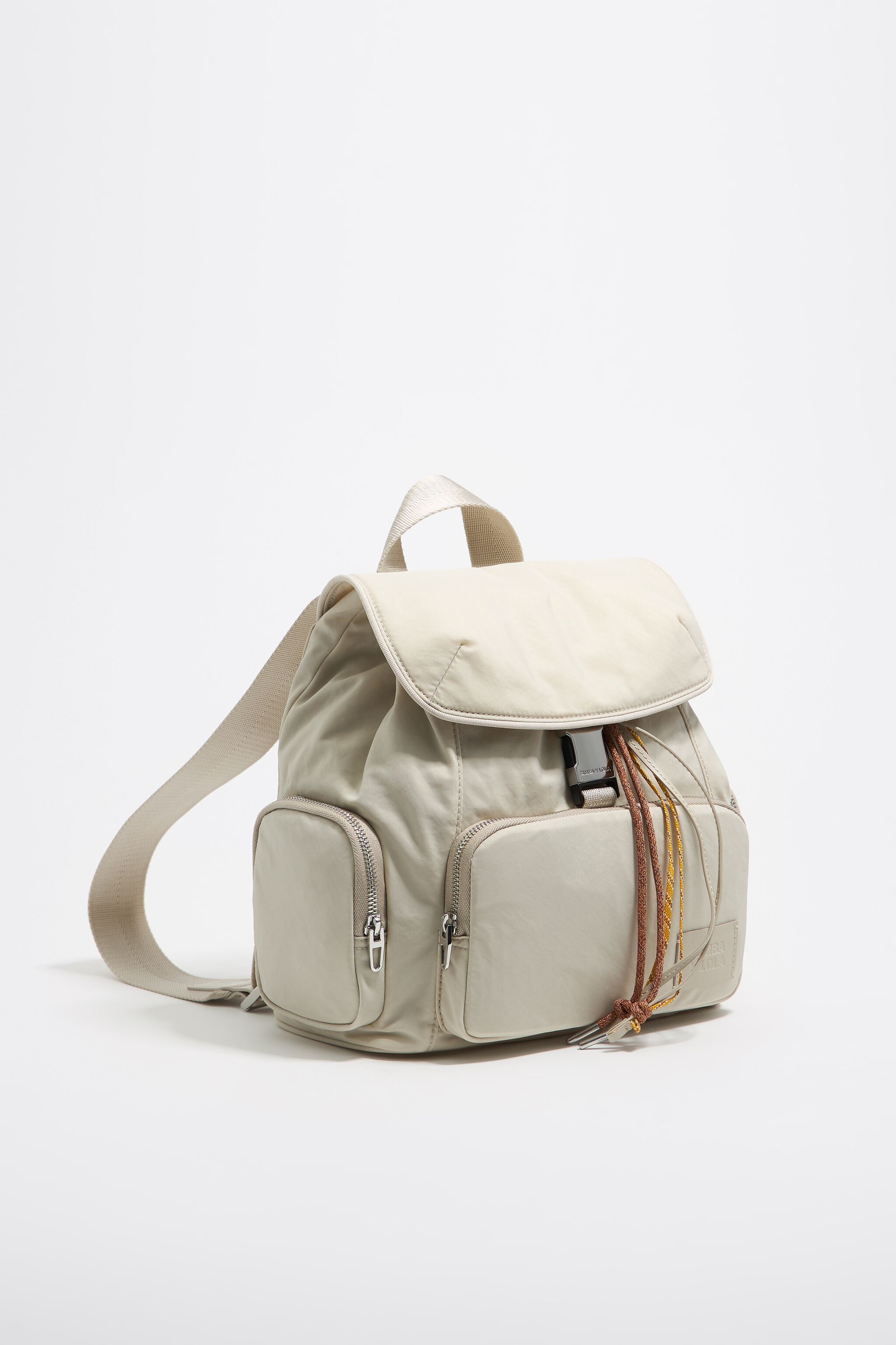 Medium stone white nylon backpack