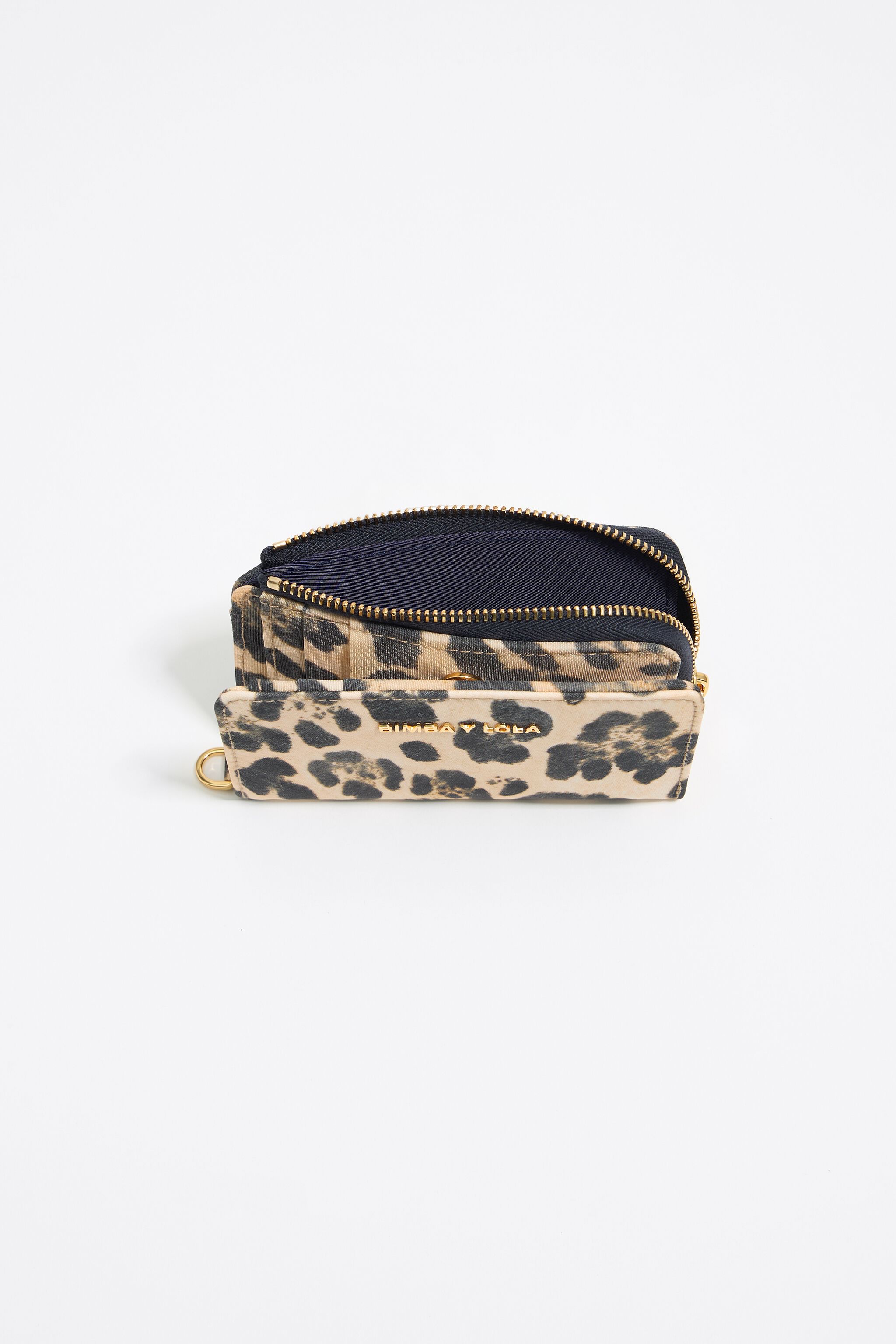 Beige Leopard nylon purse