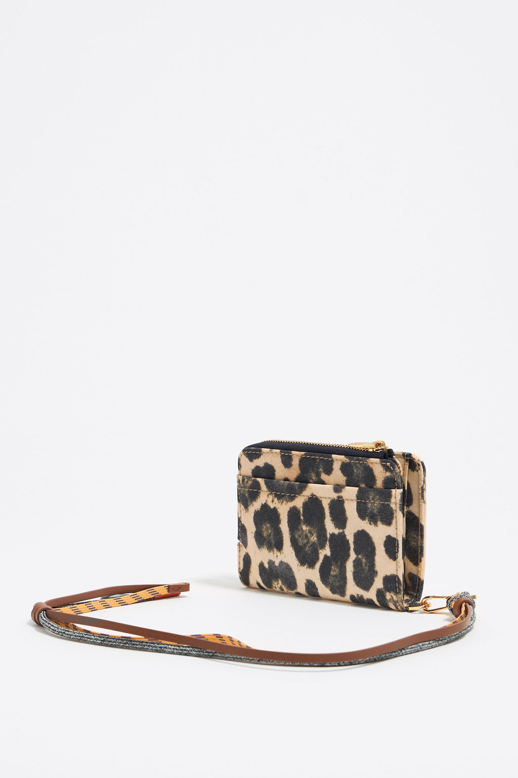 Beige Leopard nylon purse