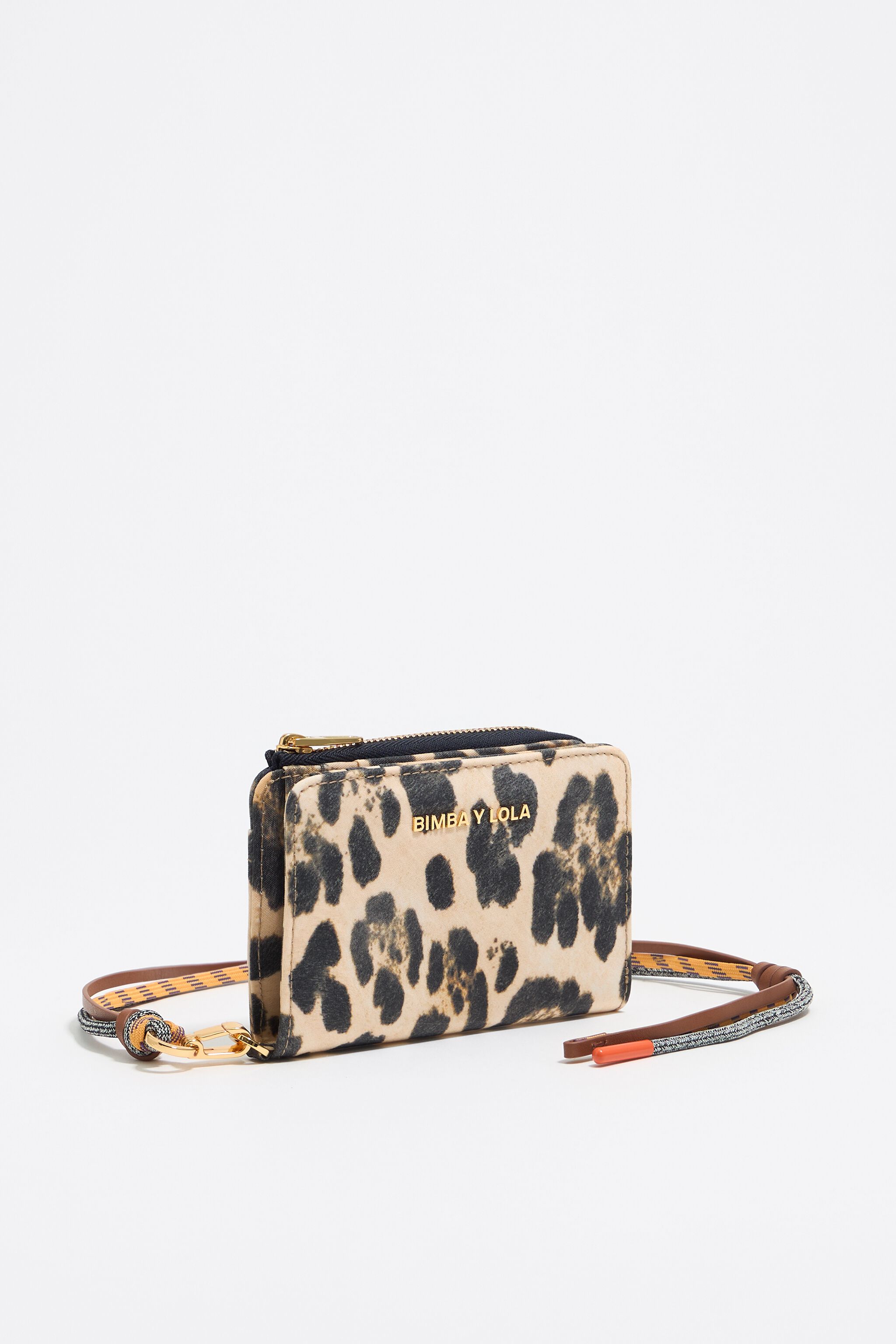 Beige Leopard nylon purse