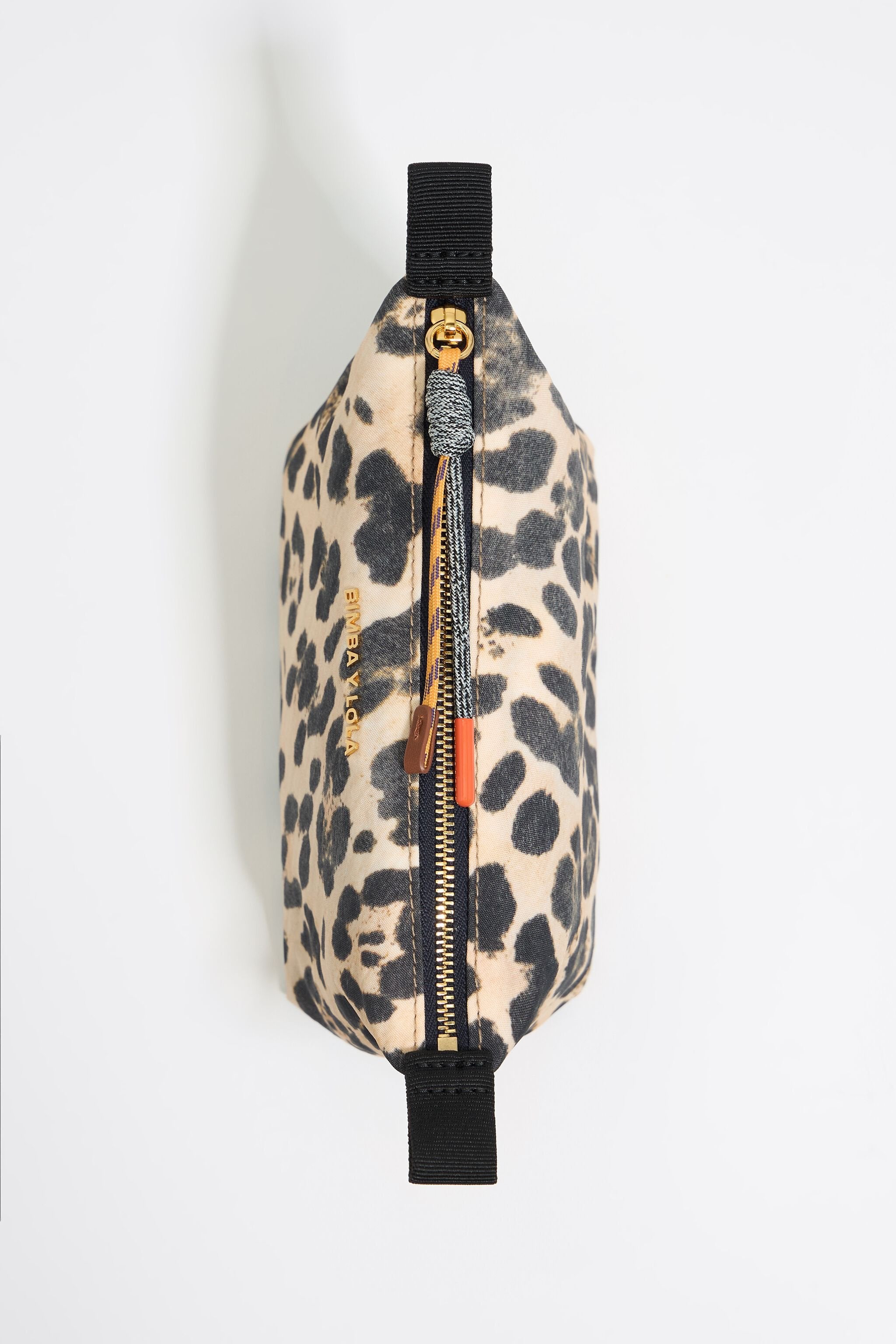 Small beige Leopard nylon make-up case