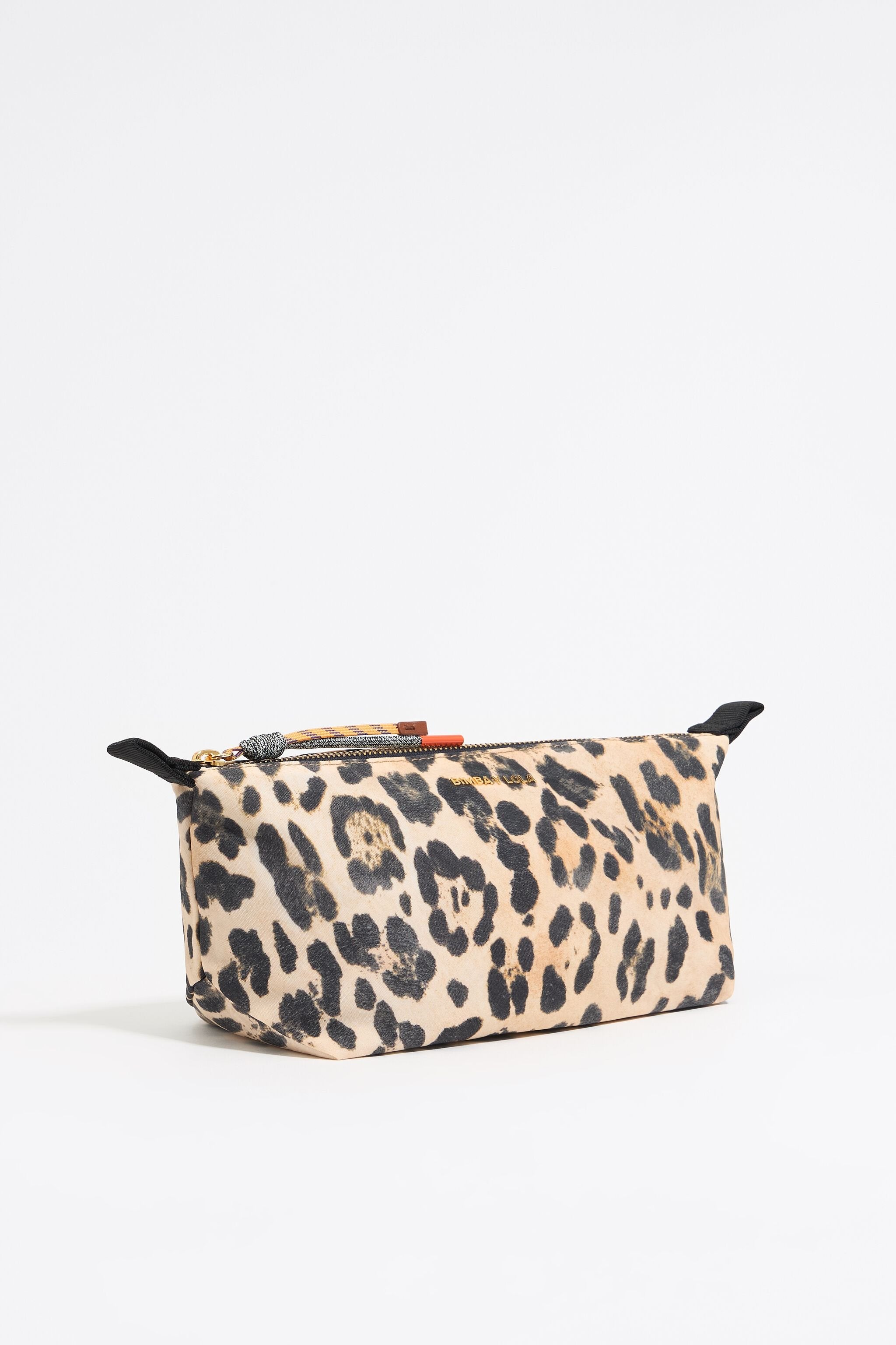 Medium beige Leopard nylon make-up case