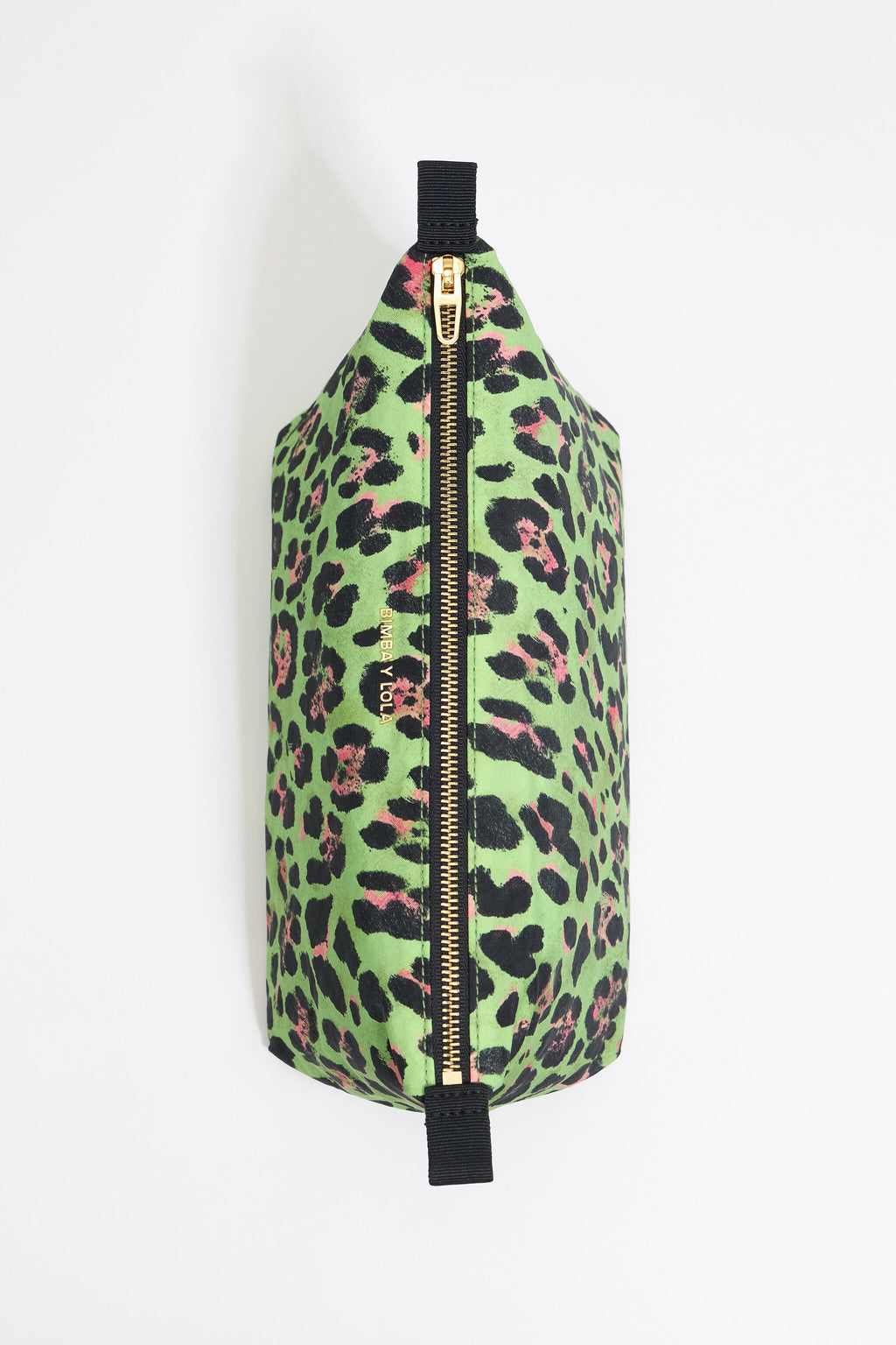 Large green Leopard nylon make-up case