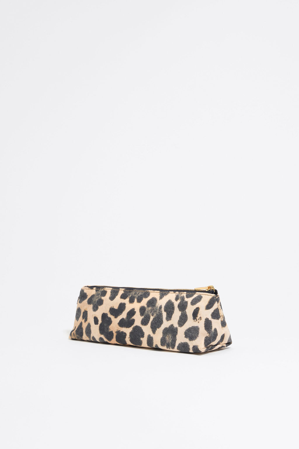 Beige Leopard nylon make-up case