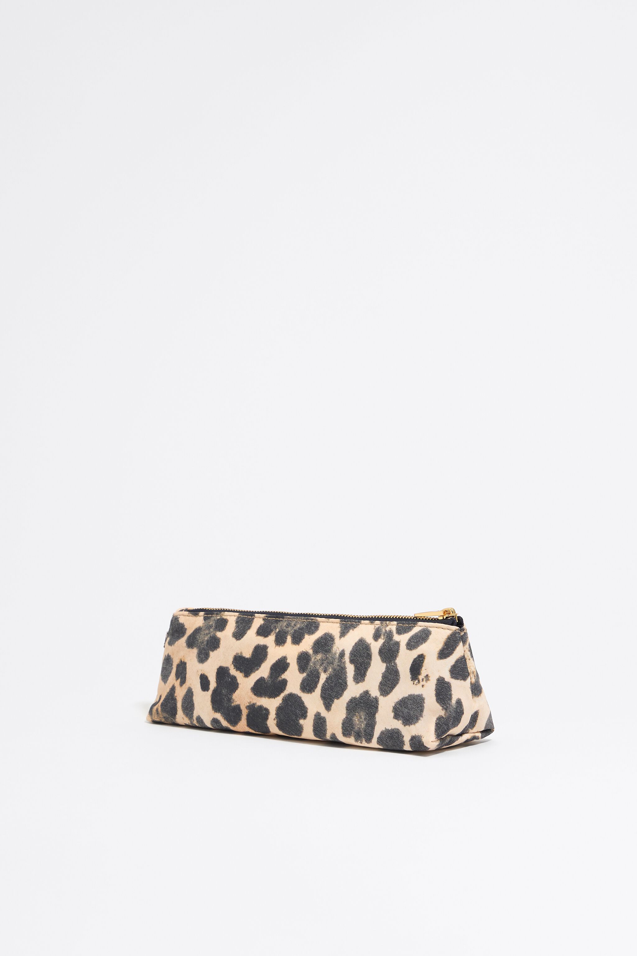 Beige Leopard nylon make-up case