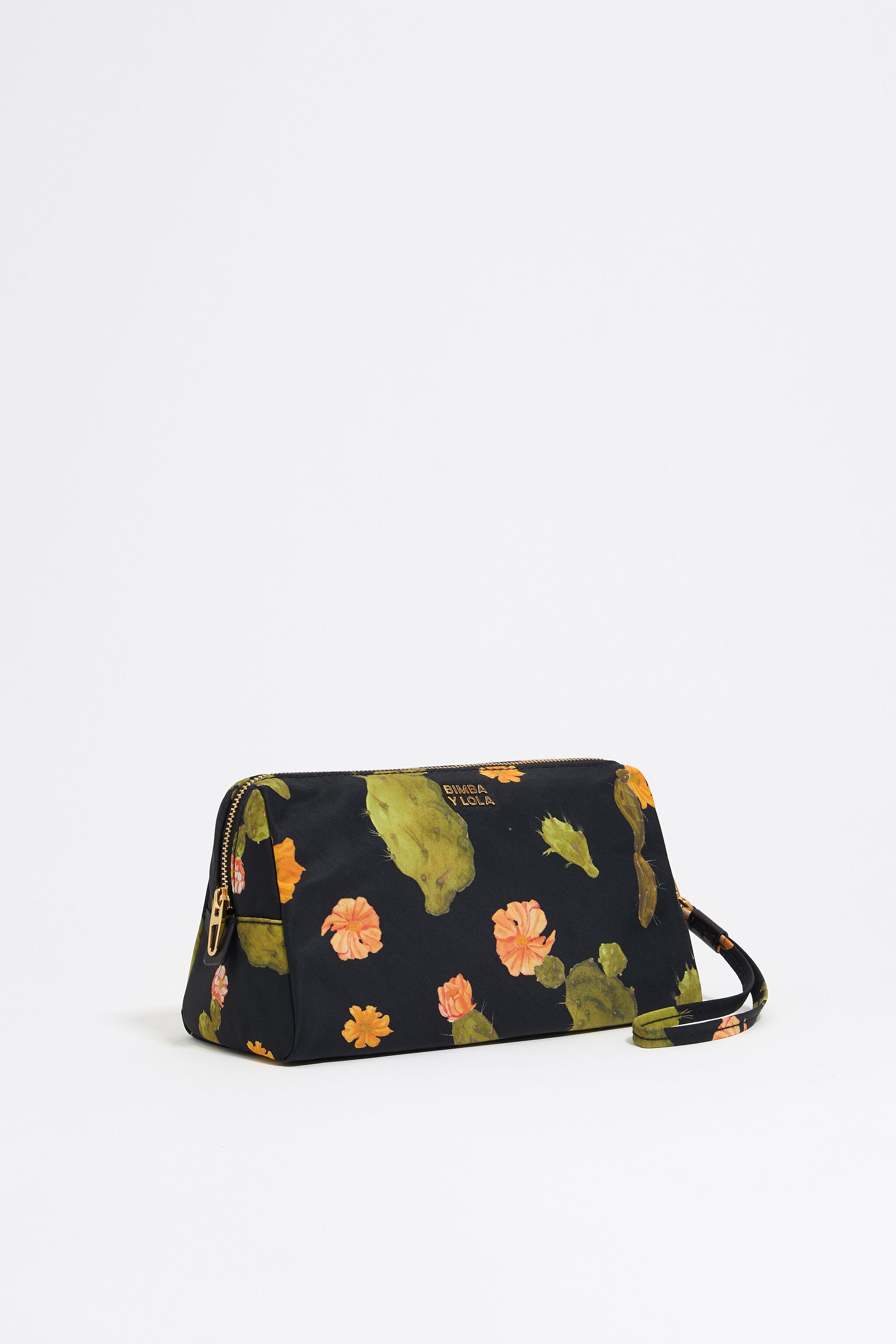 Medium black Cactus nylon make-up case