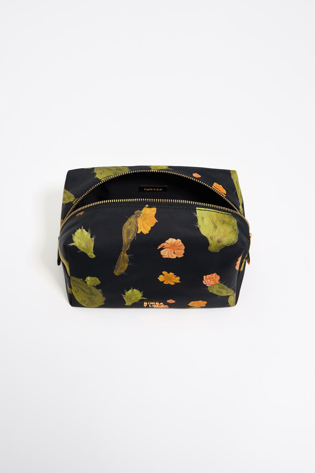 Medium black Cactus nylon make-up case