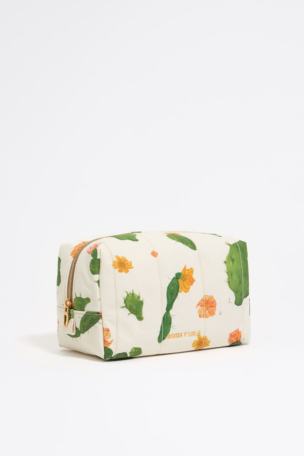 Medium ivory Cactus nylon make-up case