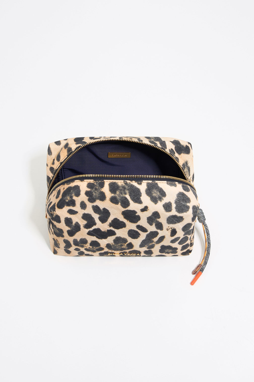 Medium beige Leopard nylon make-up case
