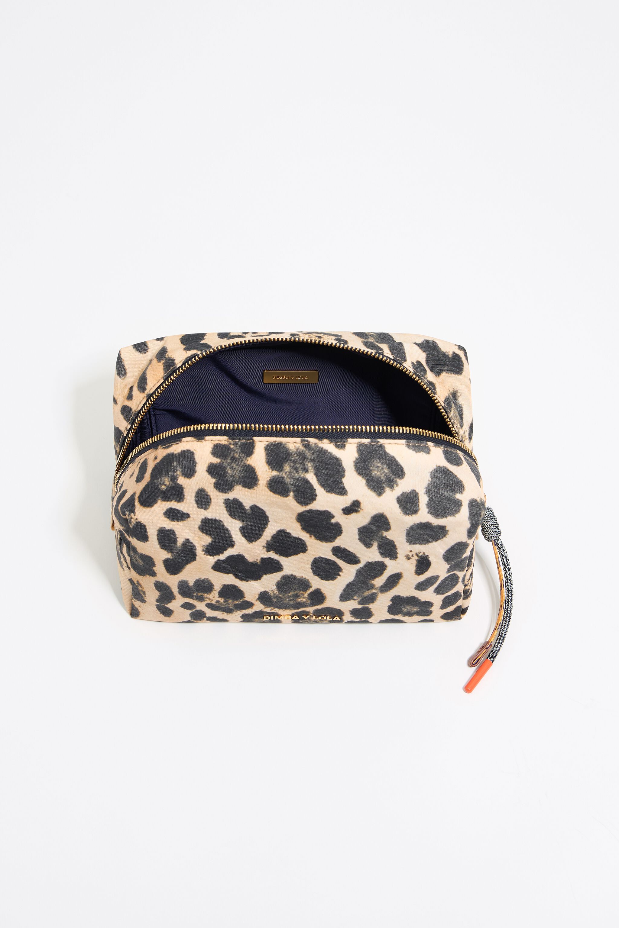 Medium beige Leopard nylon make-up case
