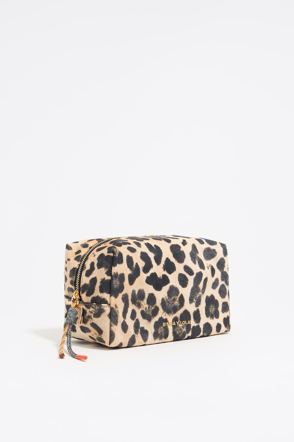 Medium beige Leopard nylon make-up case