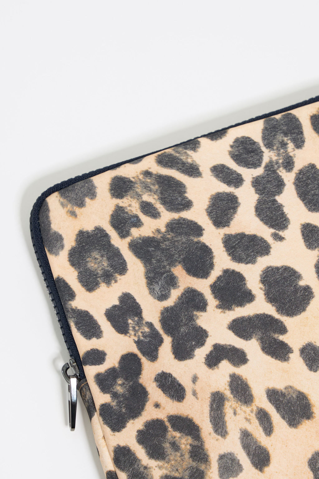 Beige Leopard nylon 13.5" laptop sleeve