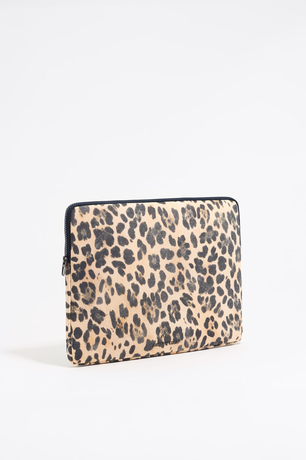 Beige Leopard nylon 13.5" laptop sleeve