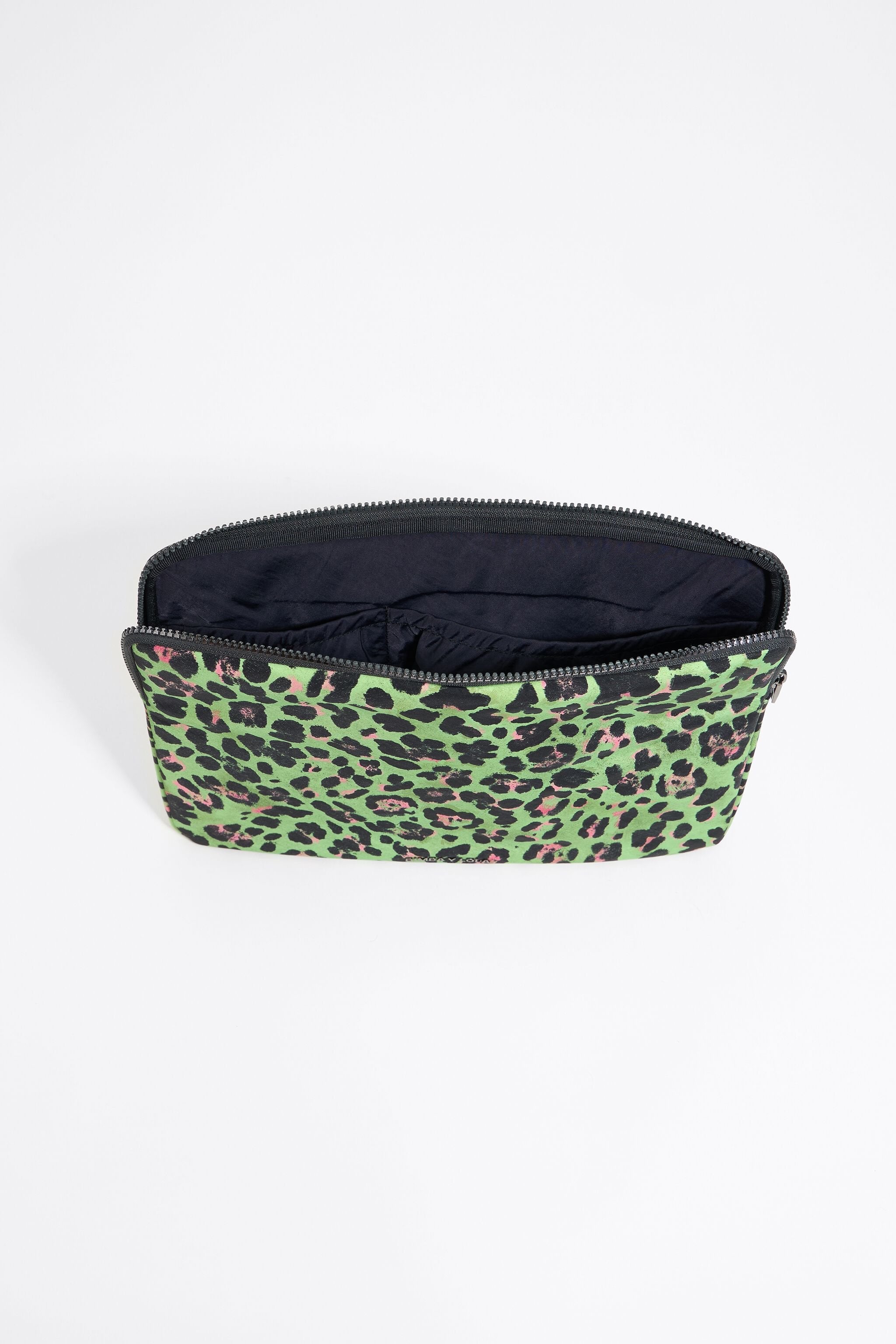 Green Leopard nylon 13.5" laptop sleeve