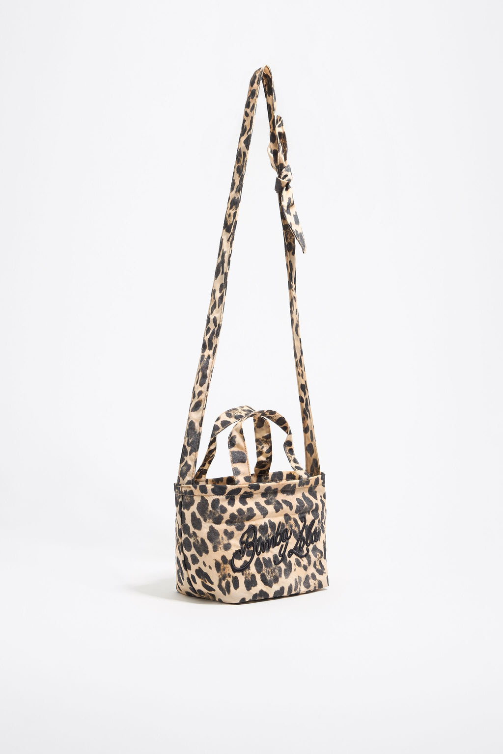 Beige Leopard mini shopper bag