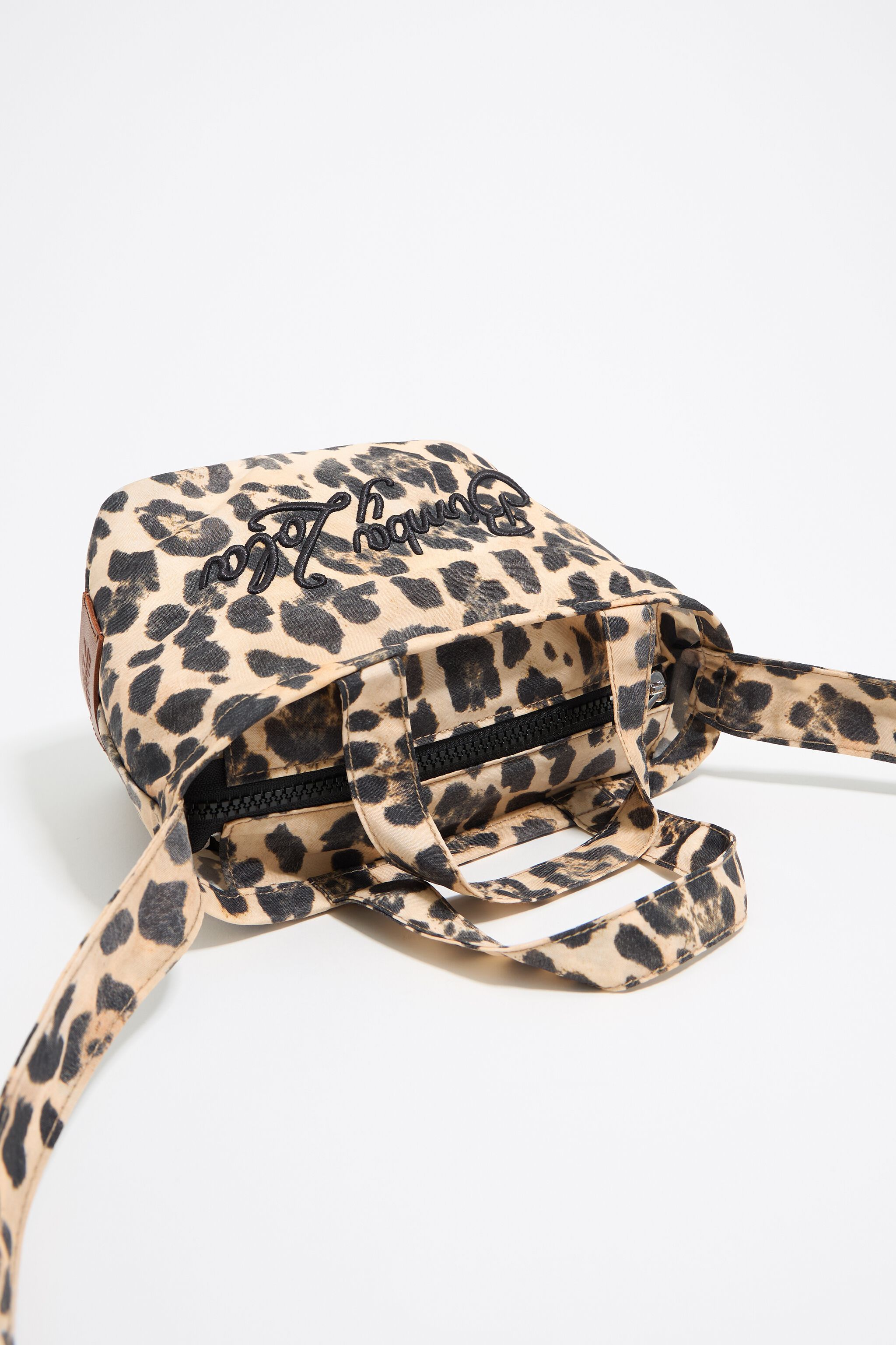 Beige Leopard mini shopper bag