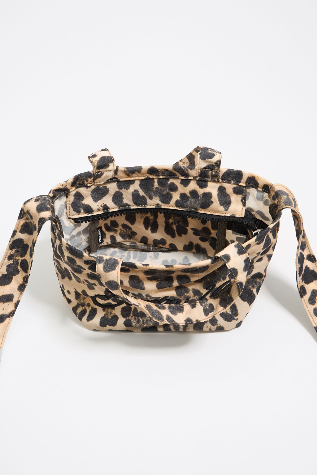 Beige Leopard mini shopper bag