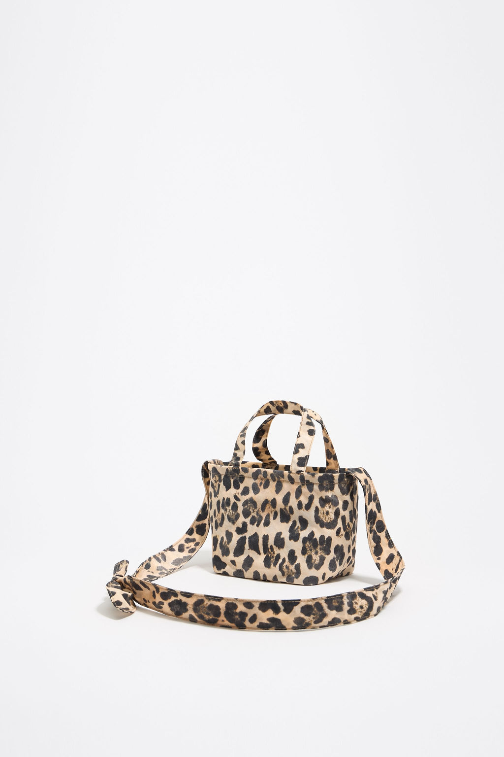 Beige Leopard mini shopper bag