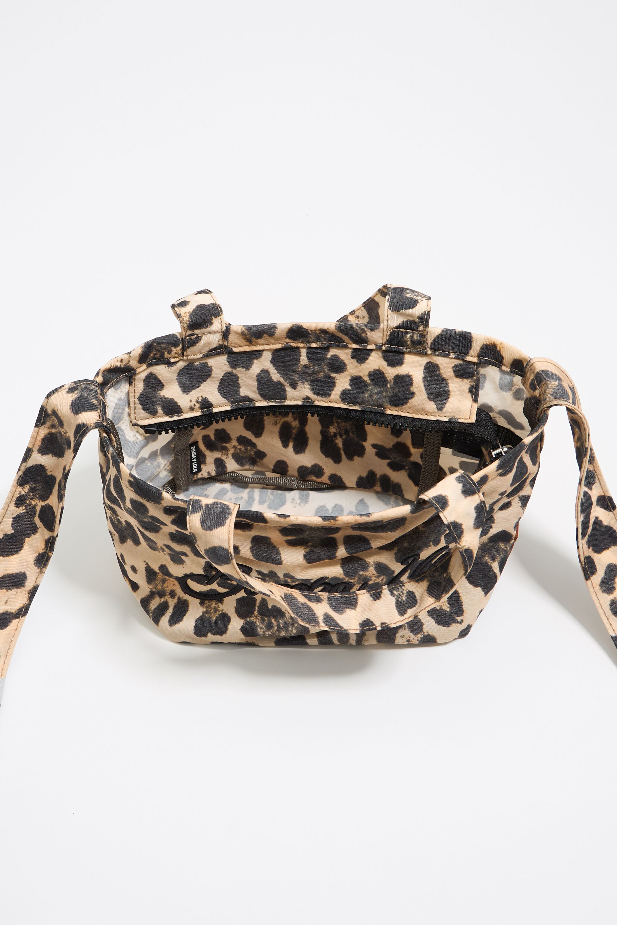 Beige Leopard mini shopper bag