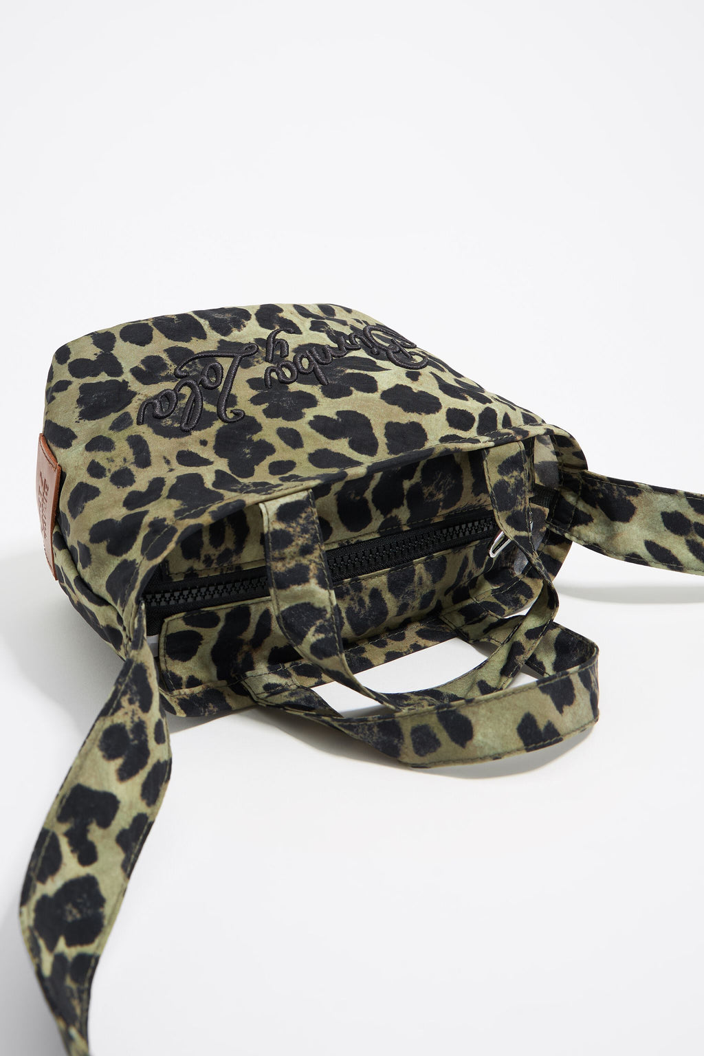 Khaki Leopard mini shopper bag