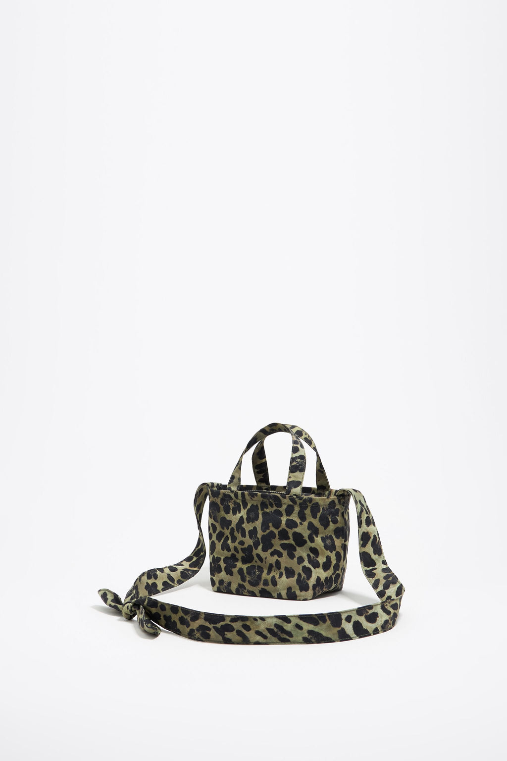 Khaki Leopard mini shopper bag