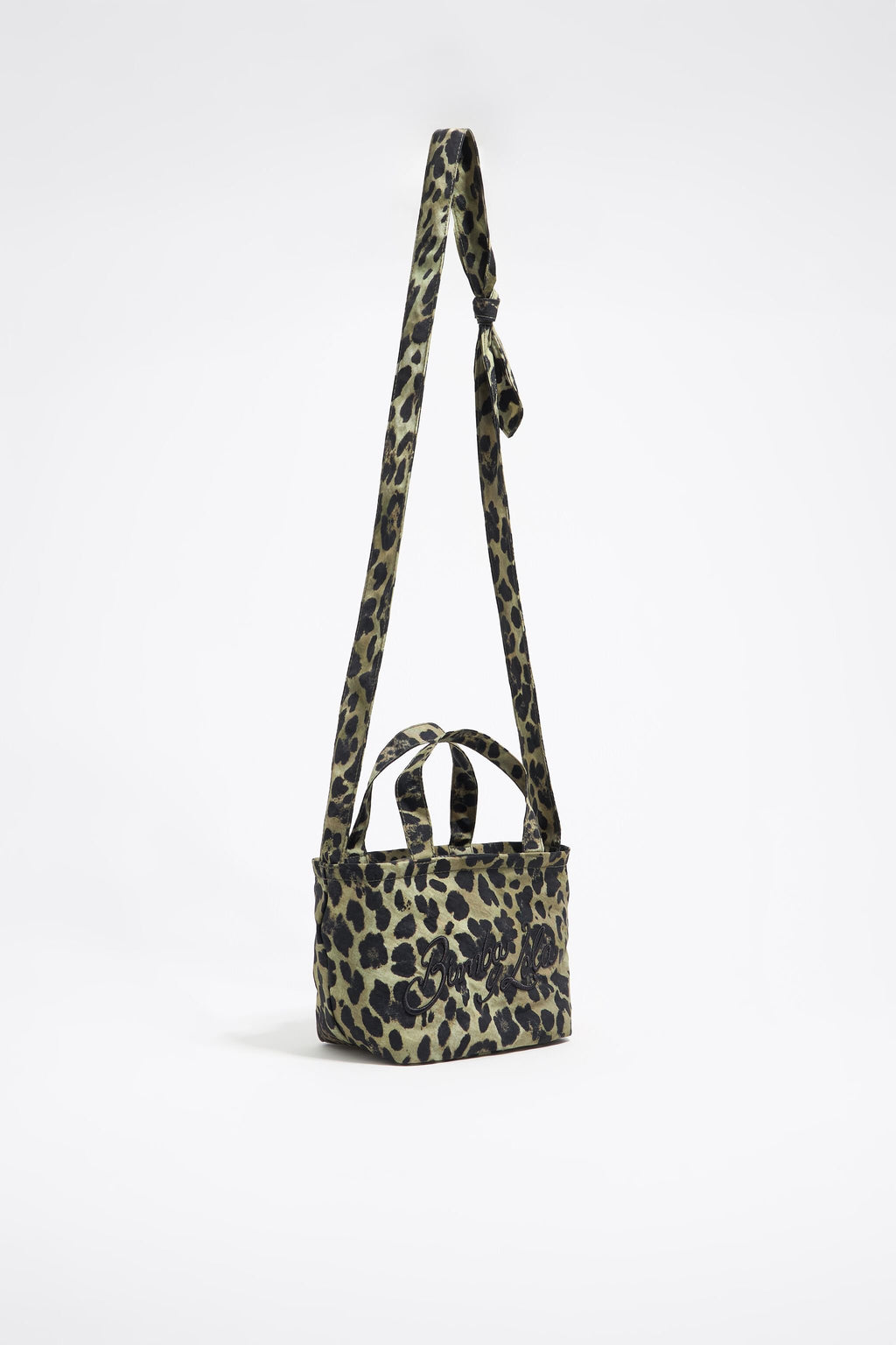 Khaki Leopard mini shopper bag