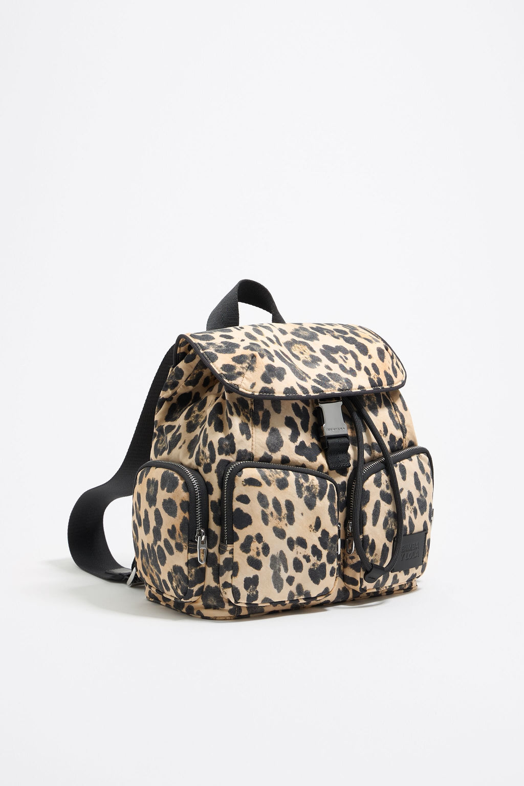 Medium beige Leopard nylon backpack