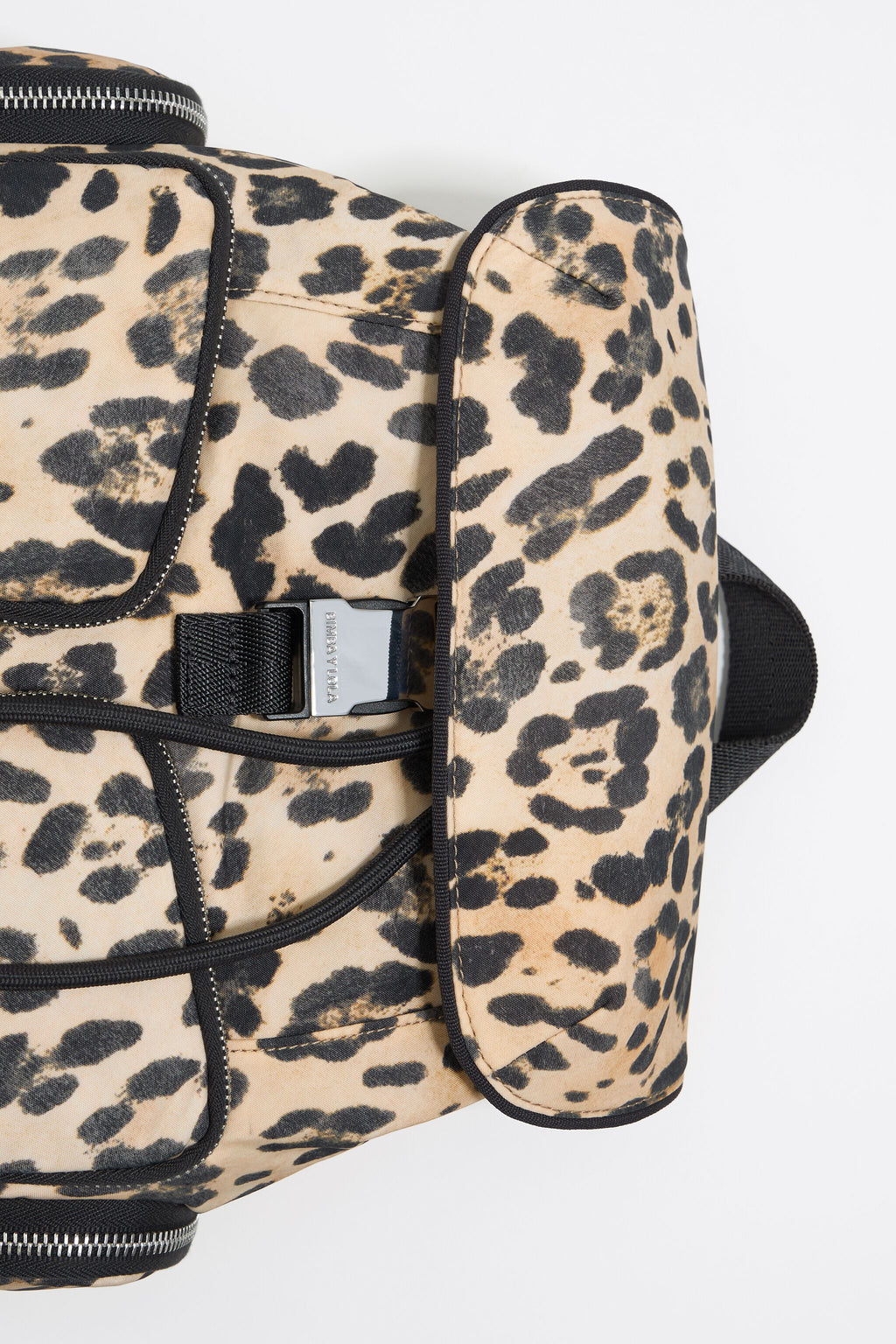Medium beige Leopard nylon backpack