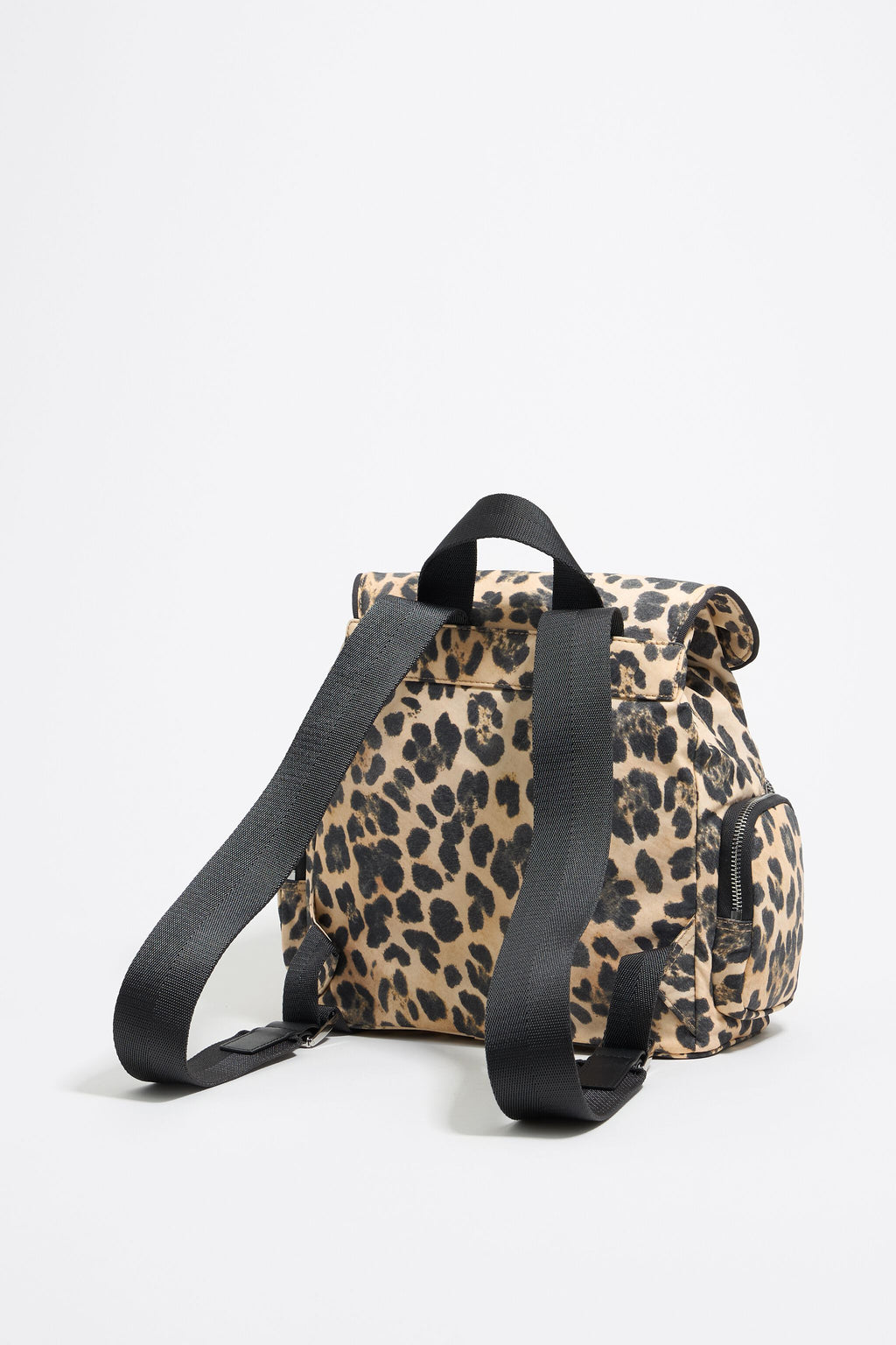 Medium beige Leopard nylon backpack