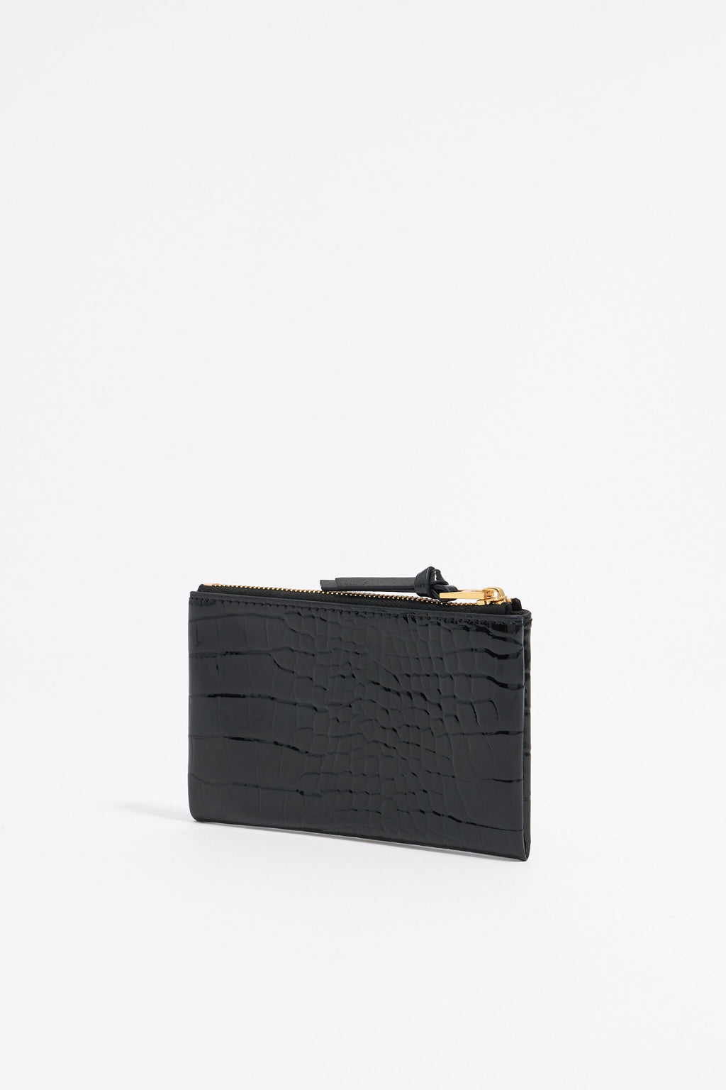 Black mock croc coin purse