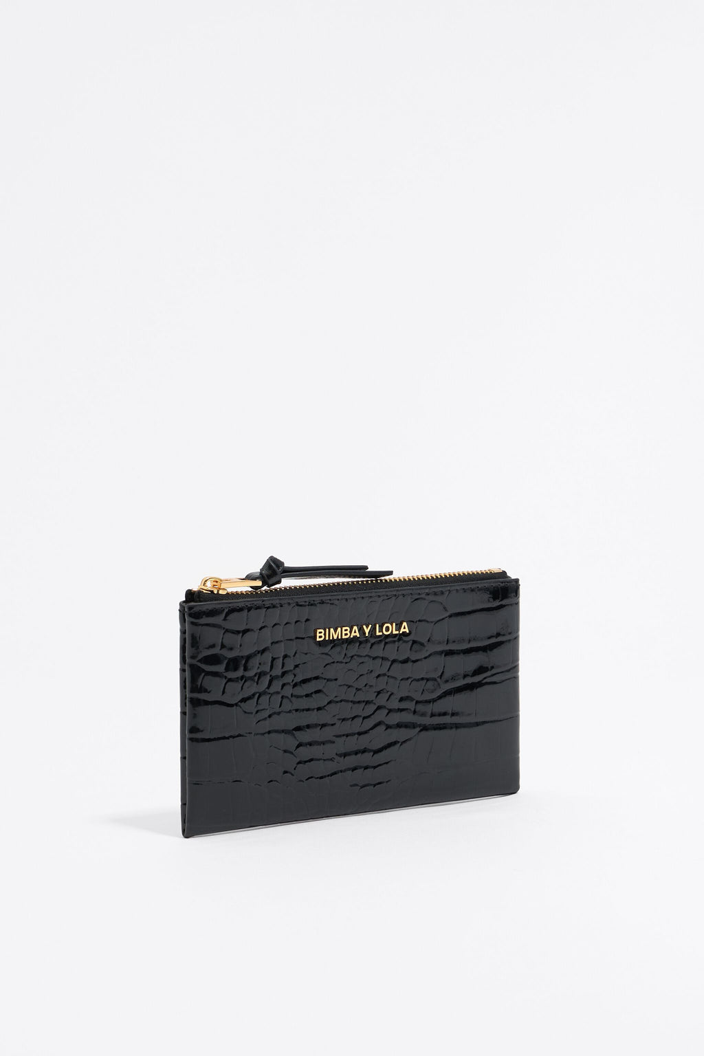 Black mock croc coin purse