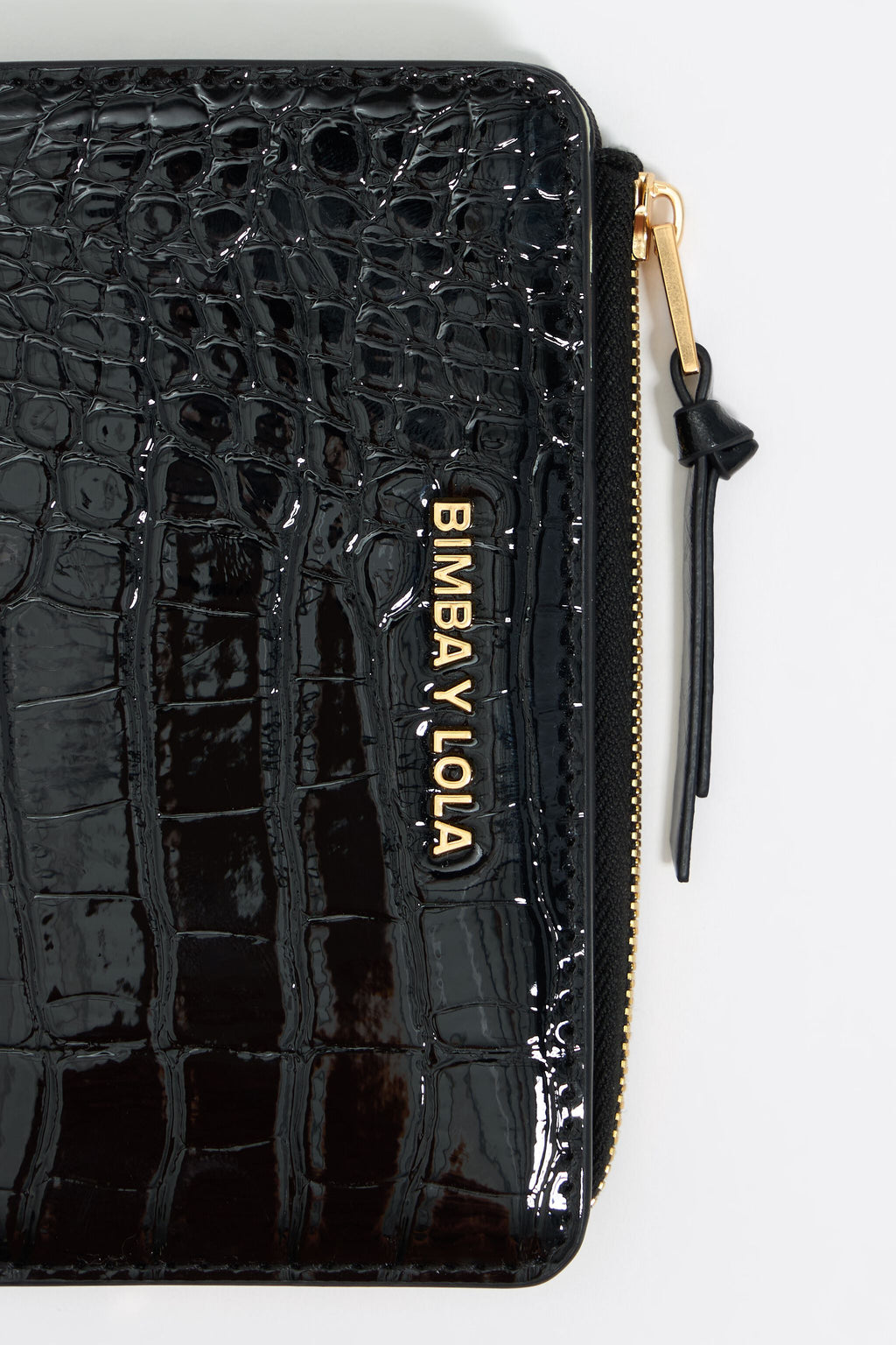 Black mock croc purse