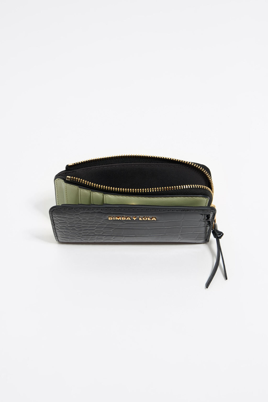 Black mock croc purse