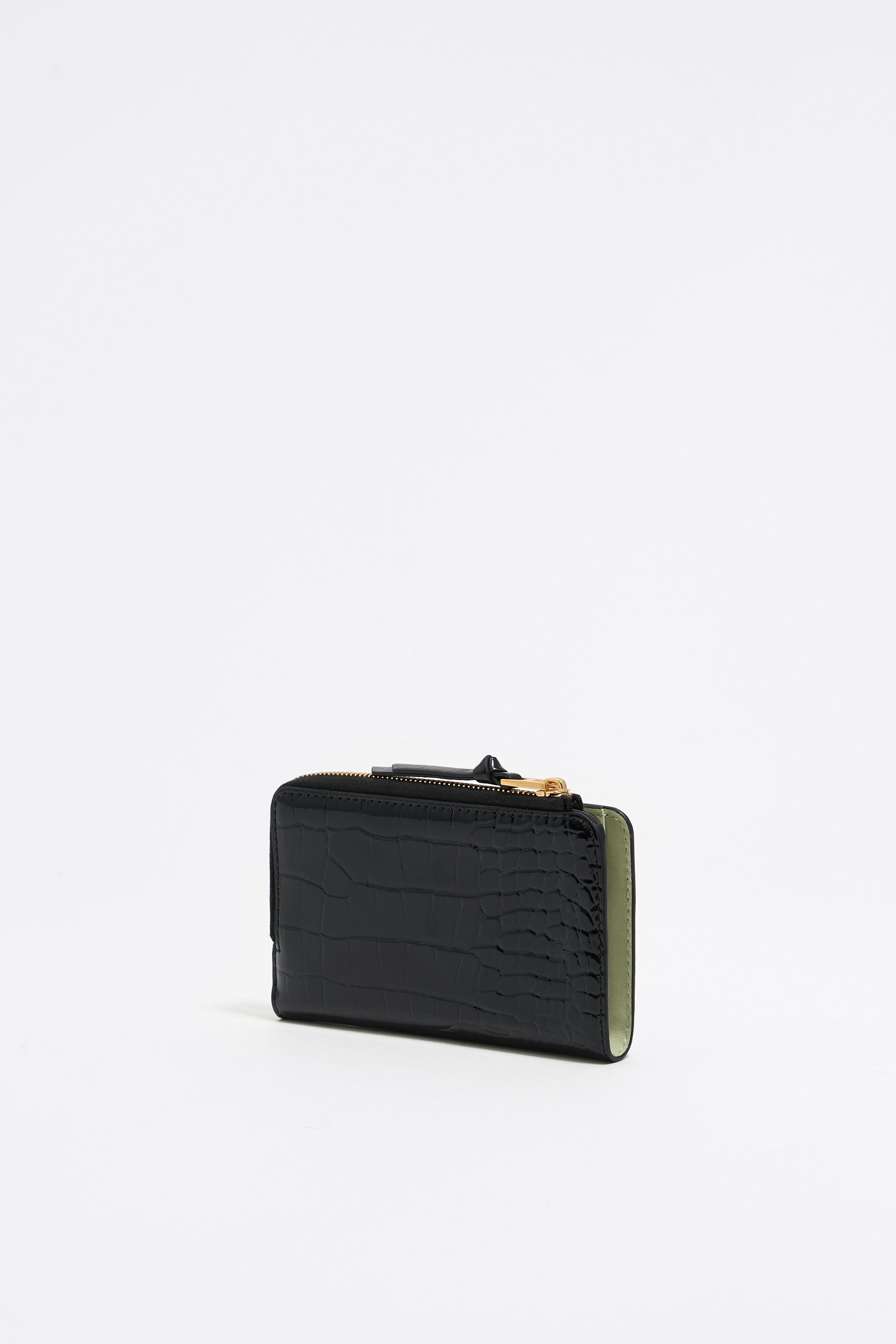 Black mock croc purse