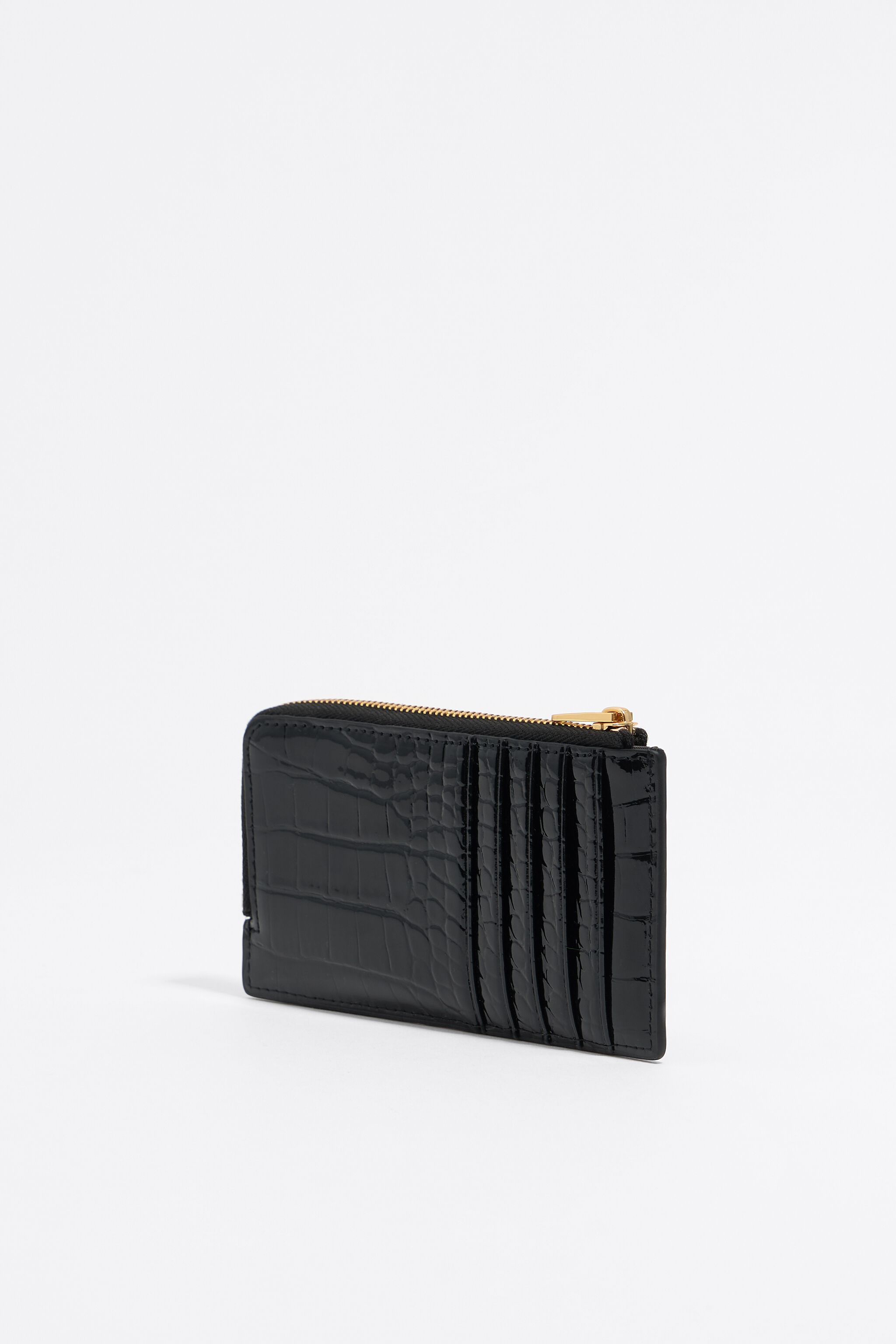 Black mock croc card holder/coin purse