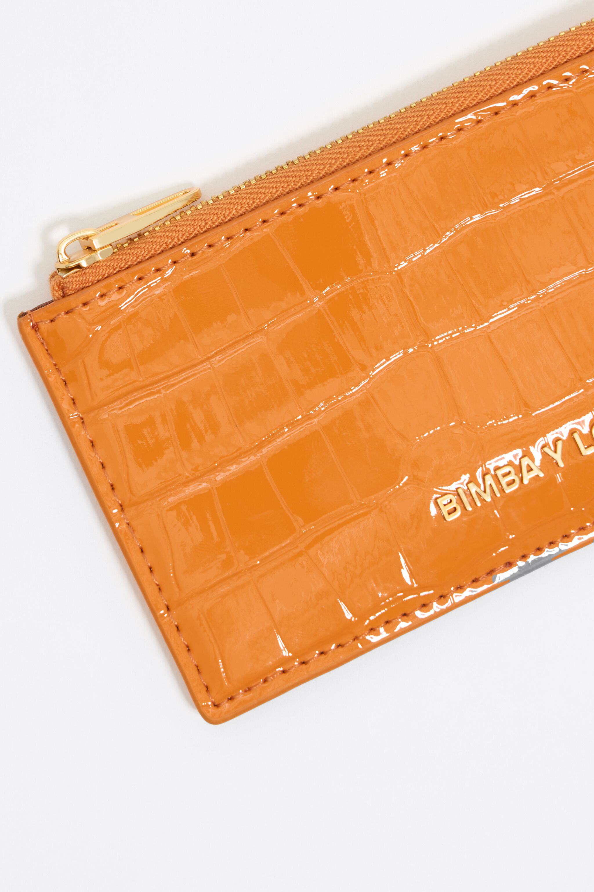 Orange mock croc card holder/coin purse