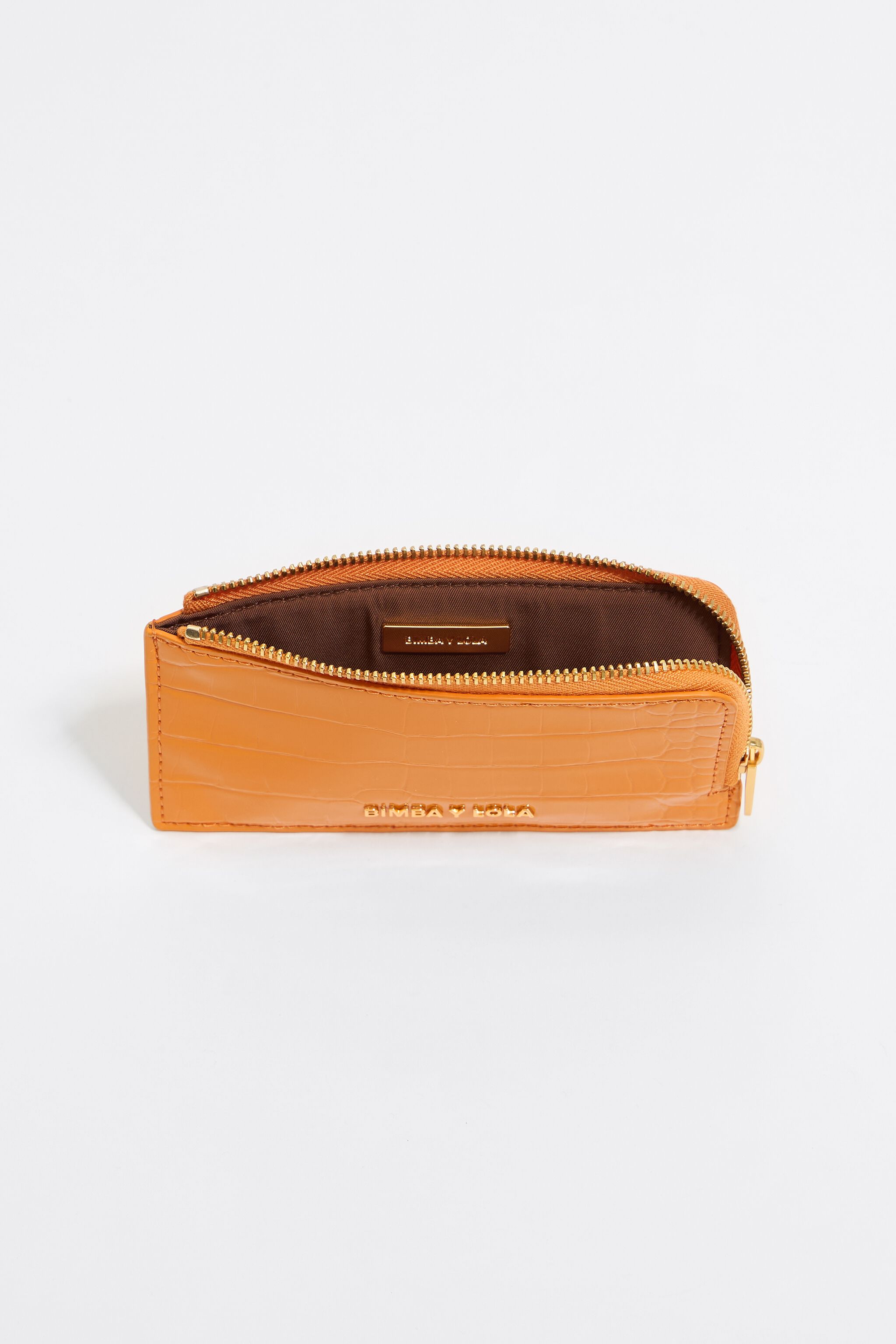 Orange mock croc card holder/coin purse