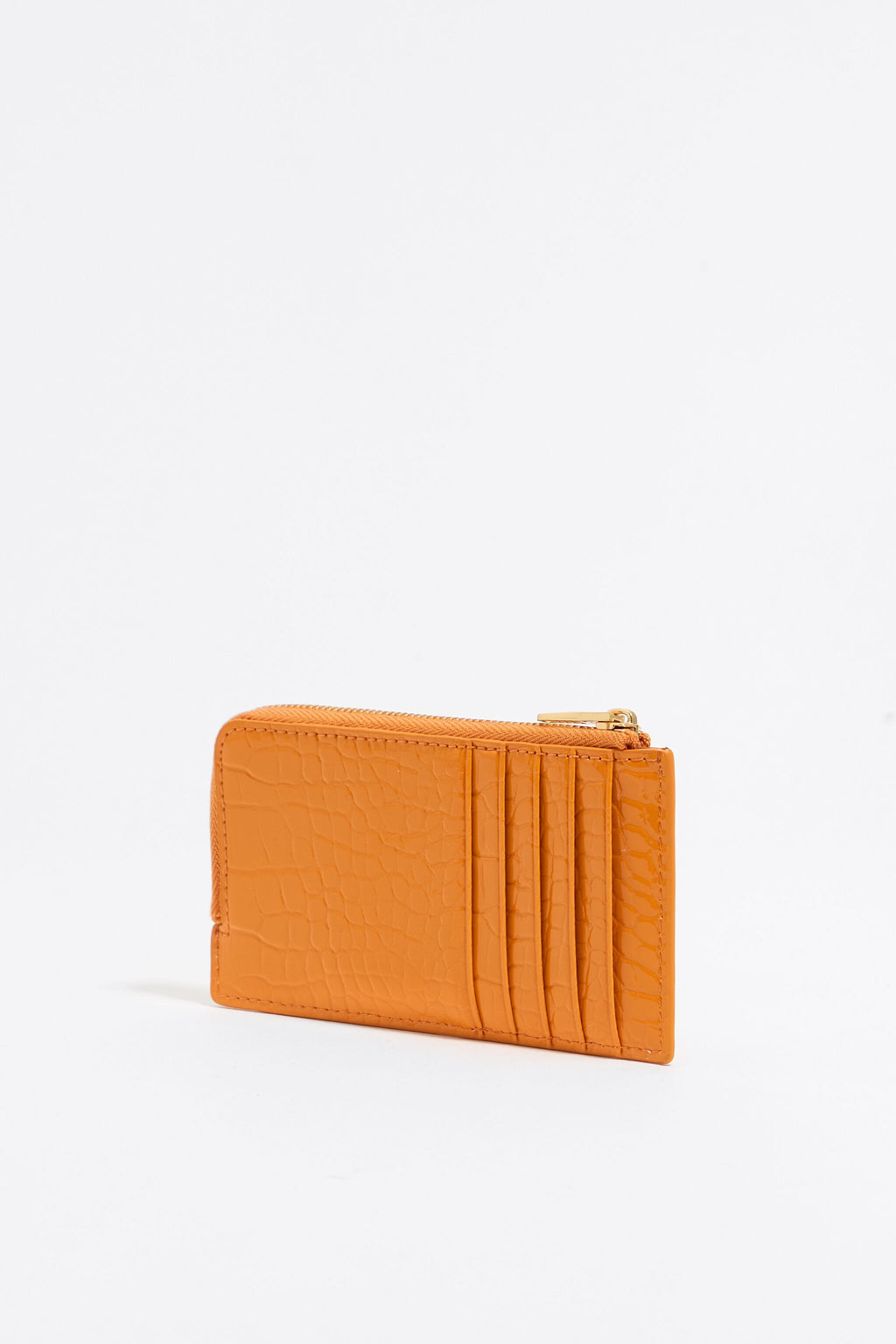 Orange mock croc card holder/coin purse