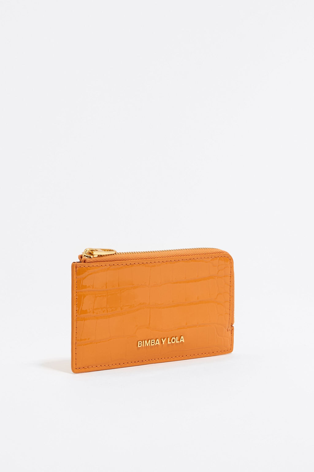 Orange mock croc card holder/coin purse