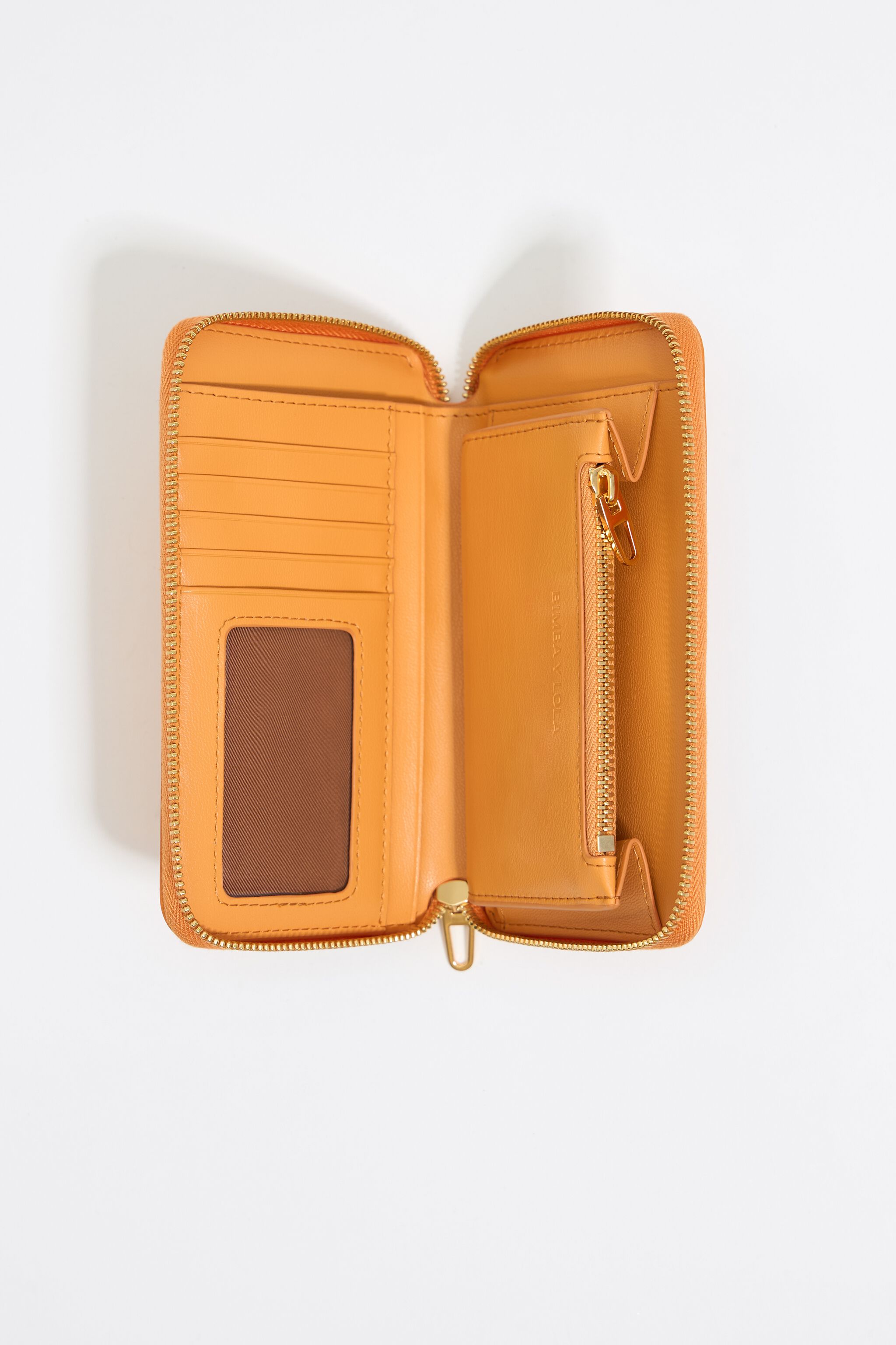Orange mock croc horizontal wallet