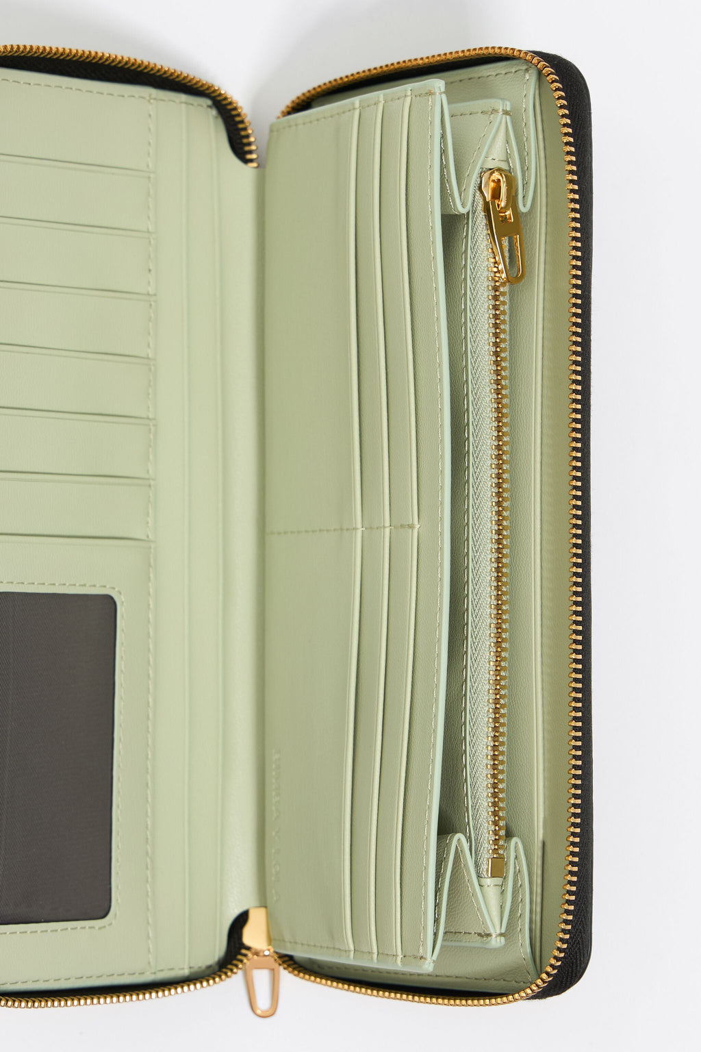 Black mock croc horizontal wallet