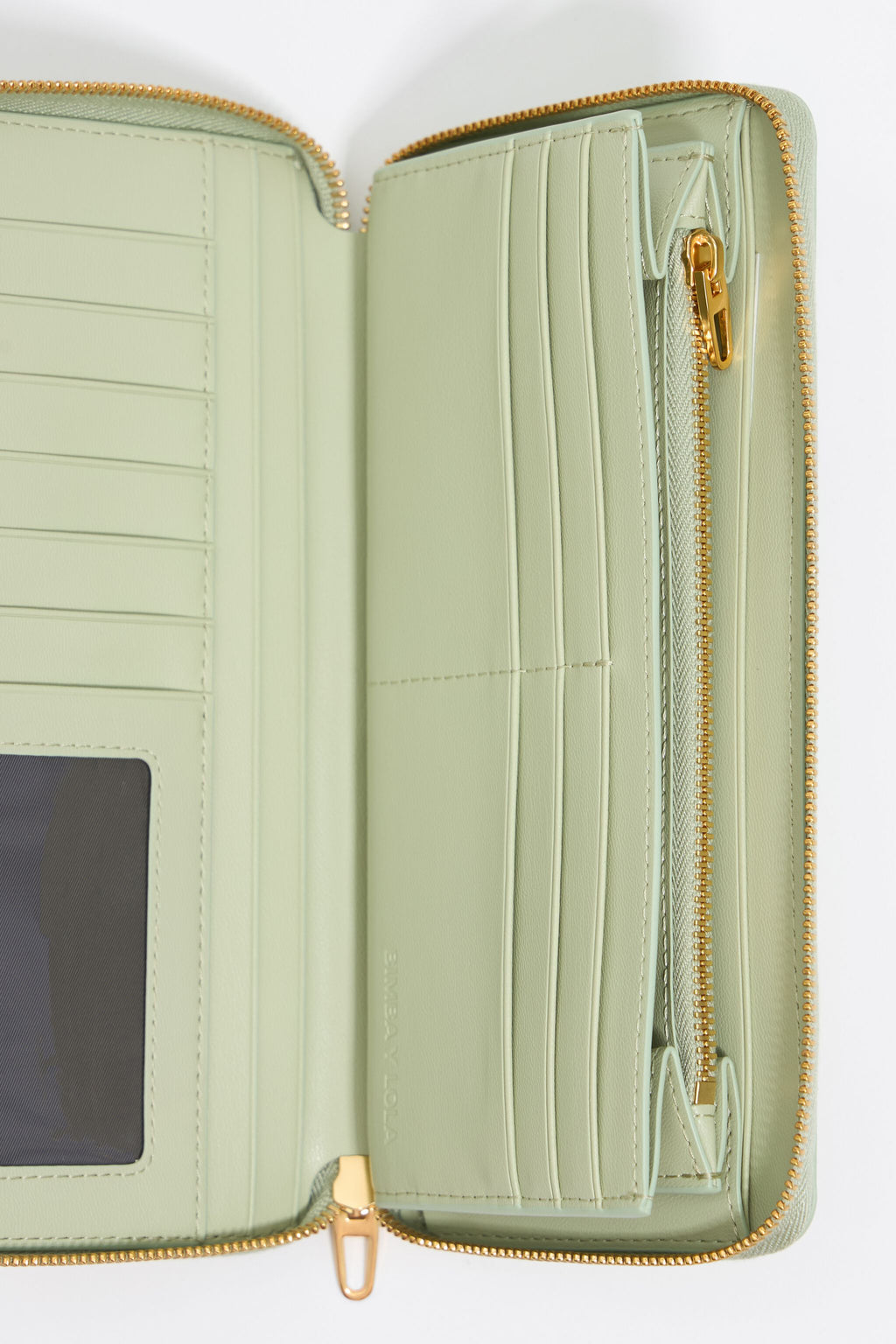 Pastel green mock croc horizontal wallet