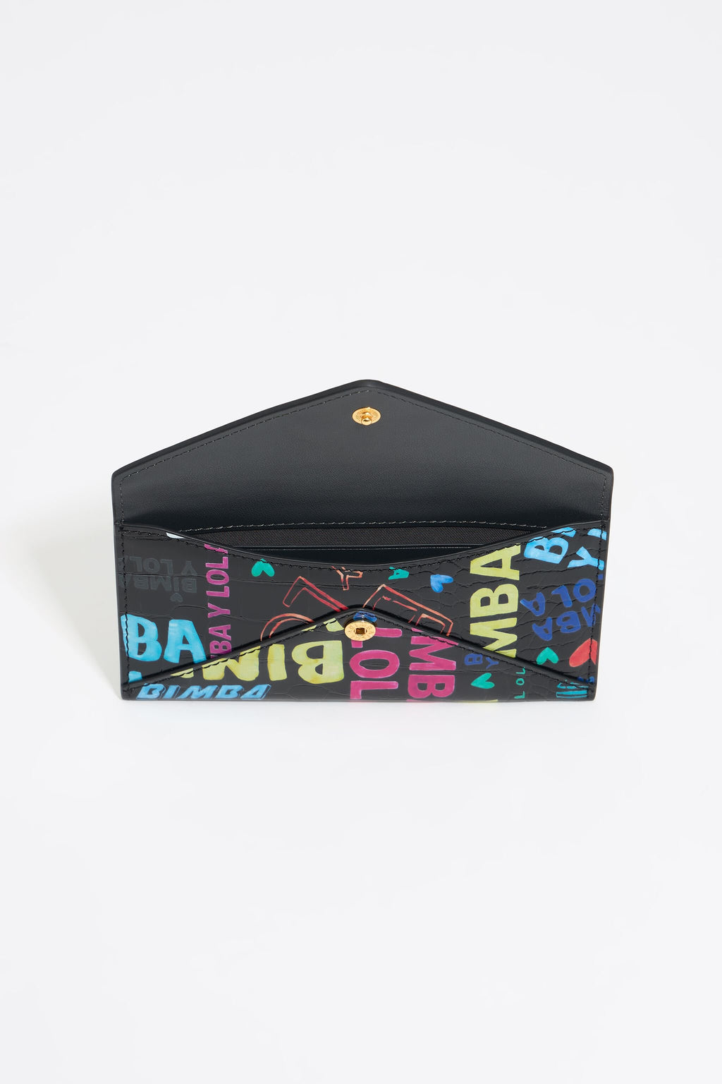 Black mock croc BIMBA logos coin purse