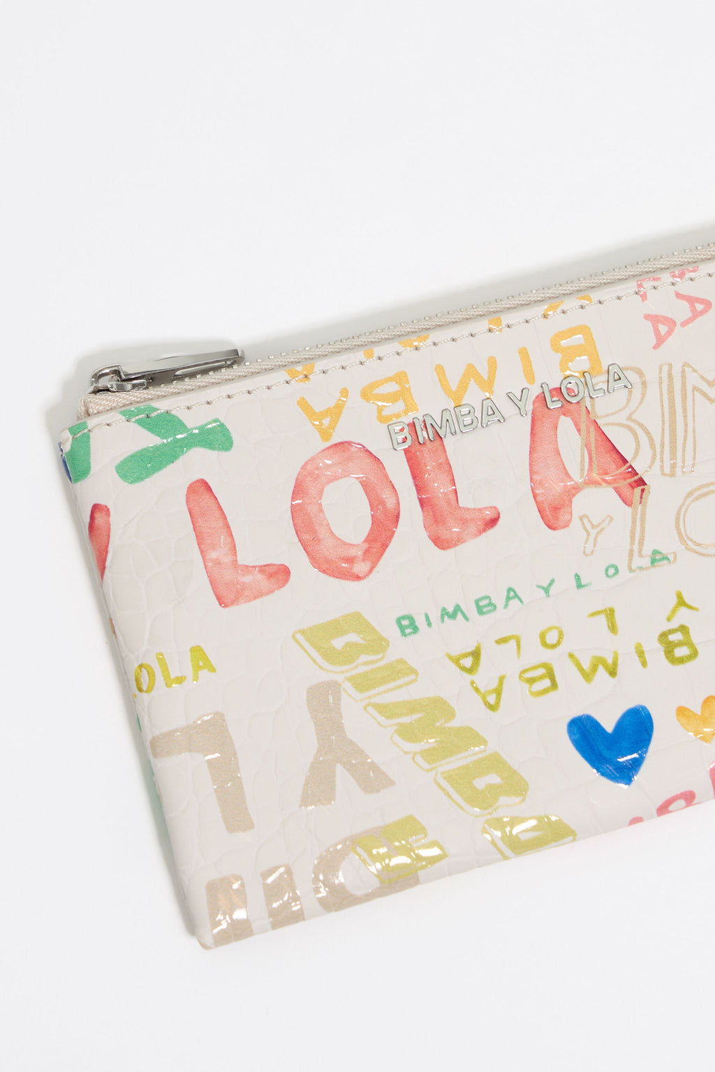 Ivory mock croc BIMBA logos coin purse